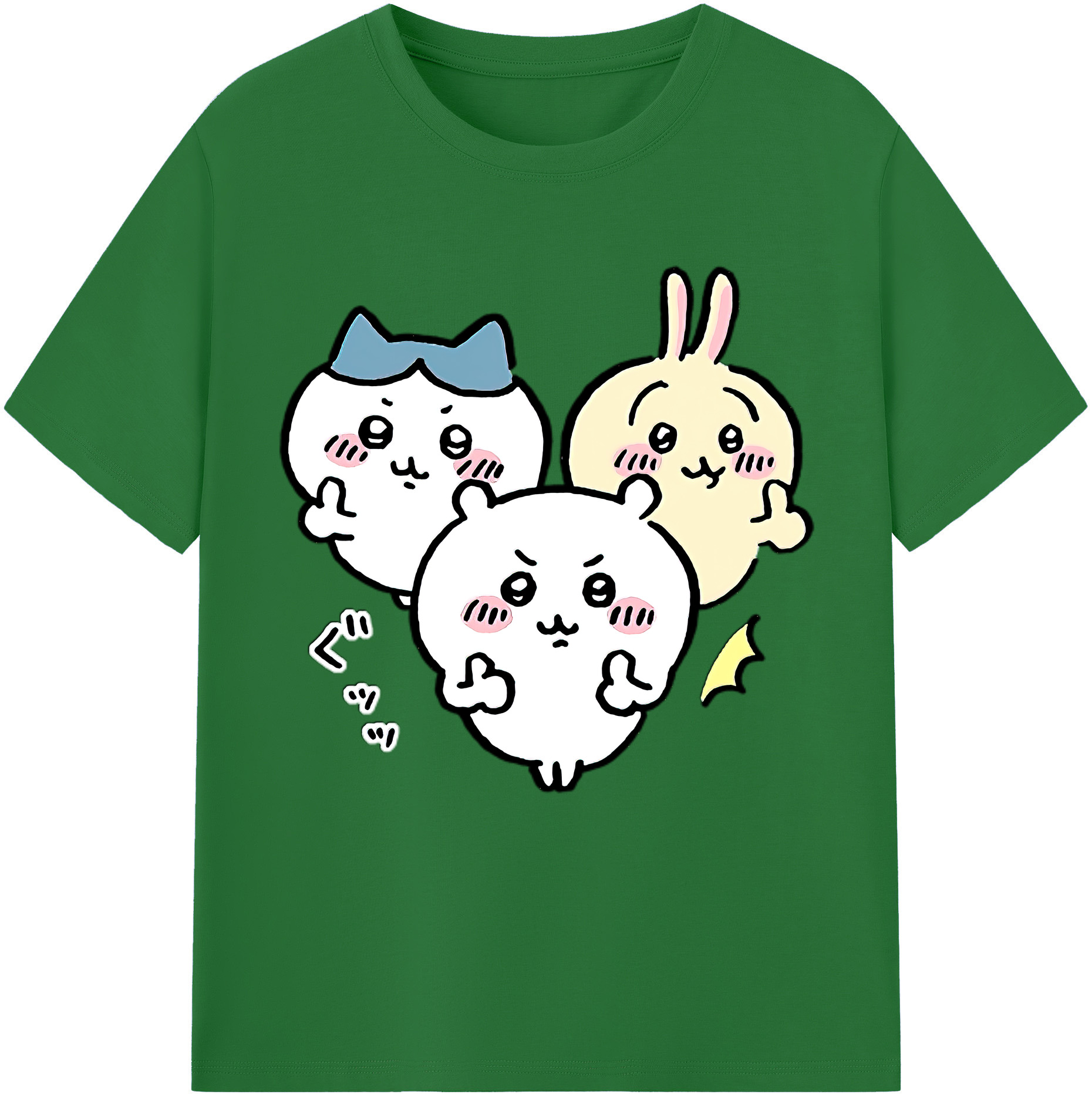（画像用） ちいかわ うさぎ Chii-kawa usagi 綿100％半袖Tシャツ（フロントプリント）