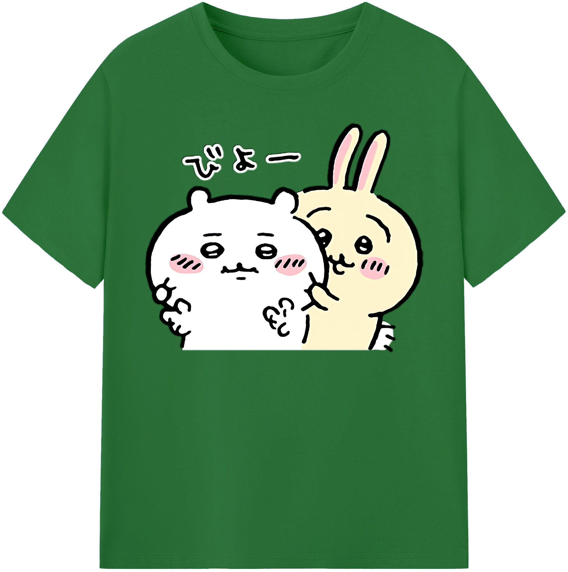 （画像用） ちいかわ うさぎ Chii-kawa usagi 綿100％半袖Tシャツ（フロントプリント）