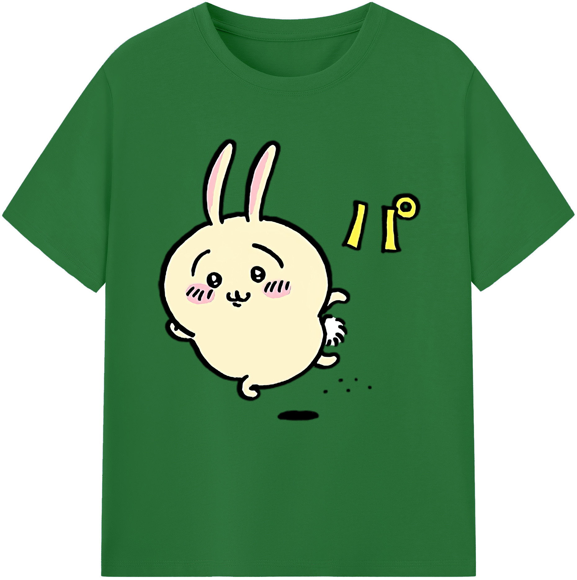 （画像用） ちいかわ うさぎ Chii-kawa usagi 綿100％半袖Tシャツ（フロントプリント）