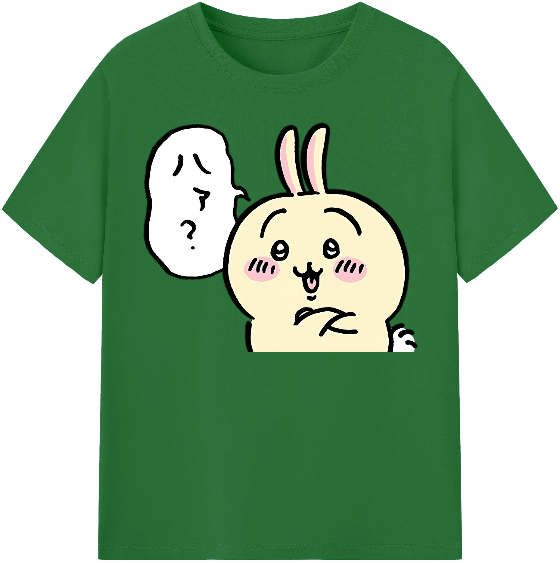（画像用） ちいかわ うさぎ Chii-kawa usagi 綿100％半袖Tシャツ（フロントプリント）