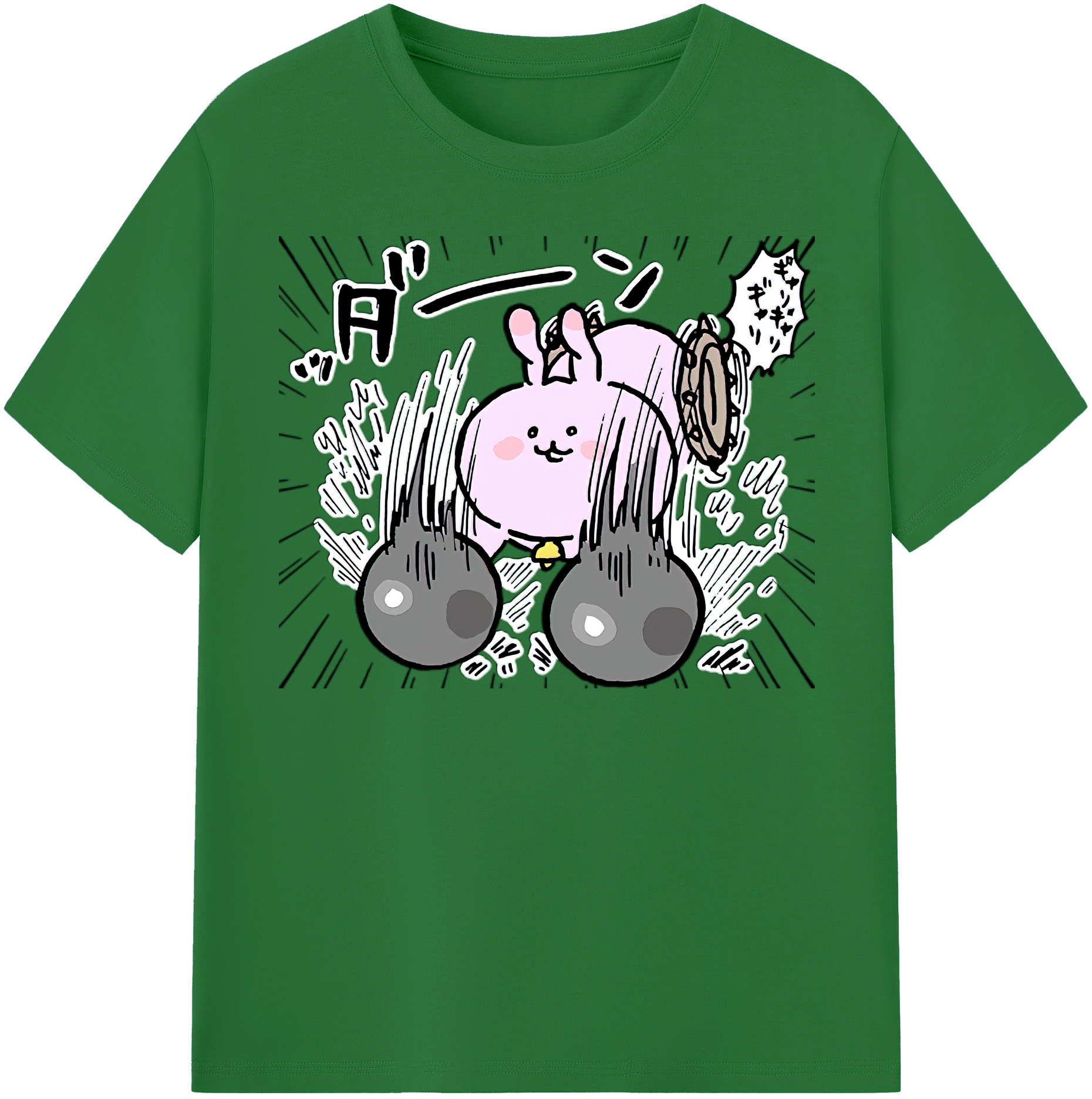 （画像用） ちいかわ うさぎ Chii-kawa usagi 綿100％半袖Tシャツ（フロントプリント）