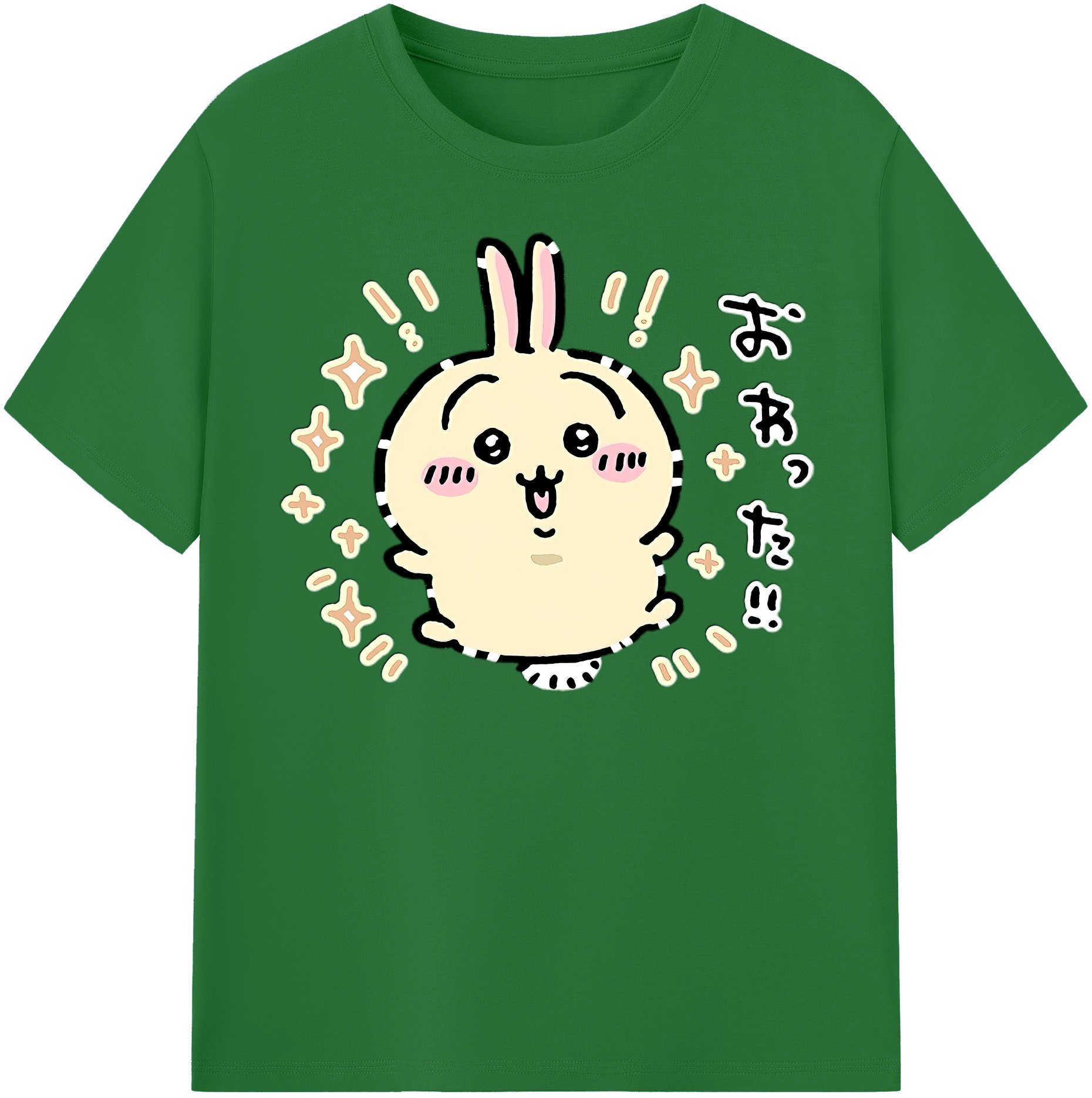 （画像用） ちいかわ うさぎ Chii-kawa usagi 綿100％半袖Tシャツ（フロントプリント）