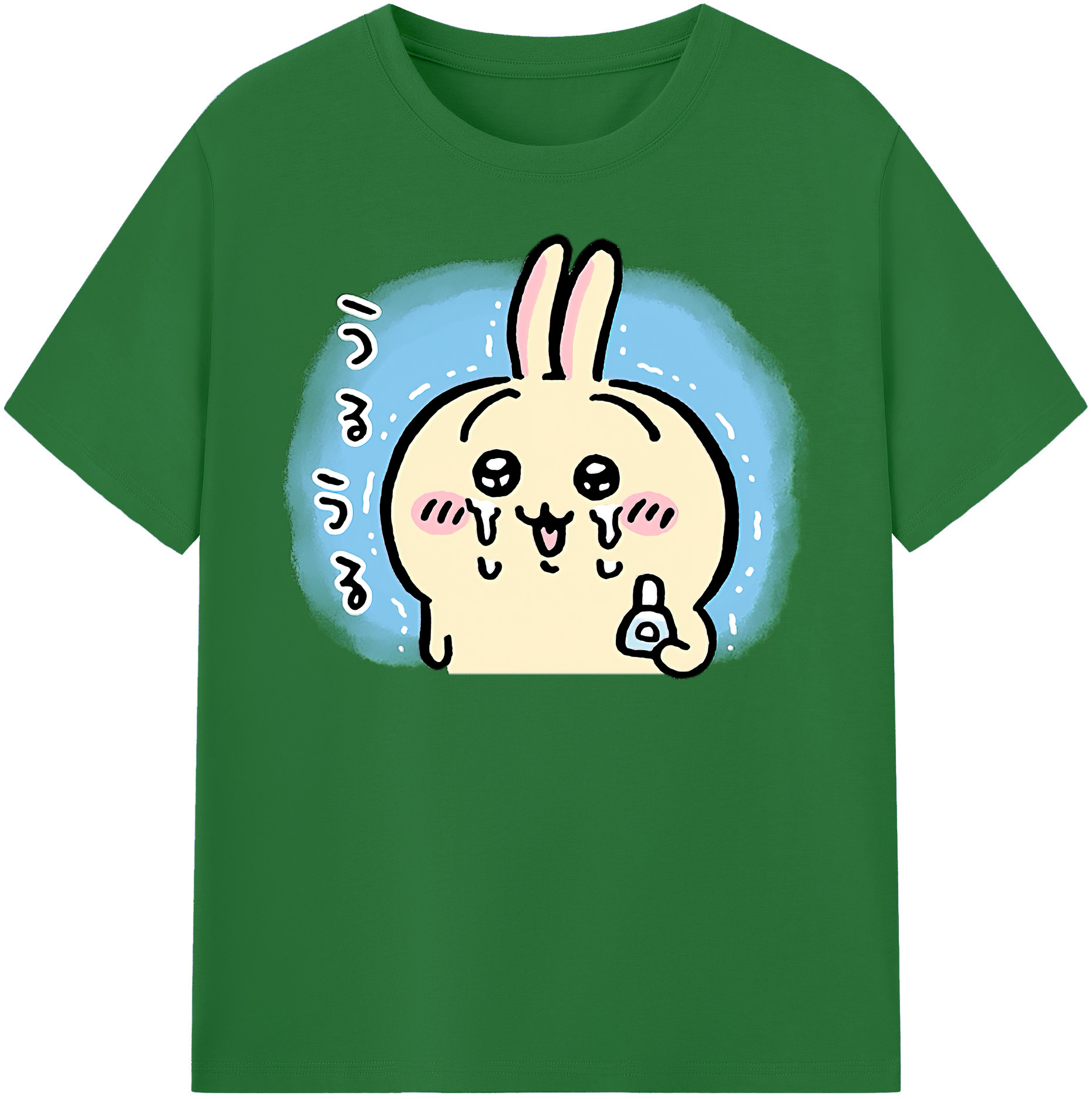 （画像用） ちいかわ うさぎ Chii-kawa usagi 綿100％半袖Tシャツ（フロントプリント）
