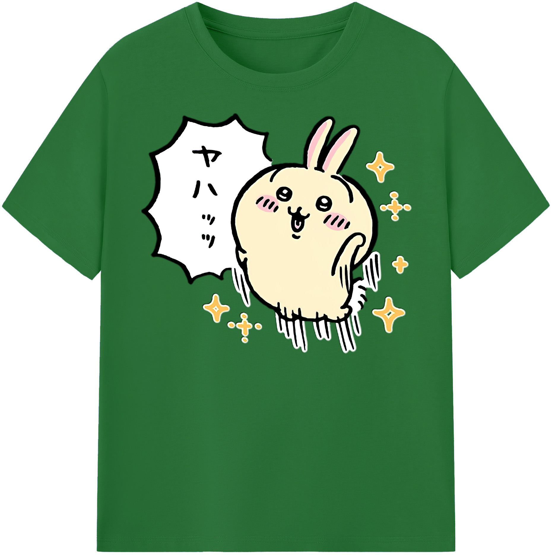（画像用） ちいかわ うさぎ Chii-kawa usagi 綿100％半袖Tシャツ（フロントプリント）