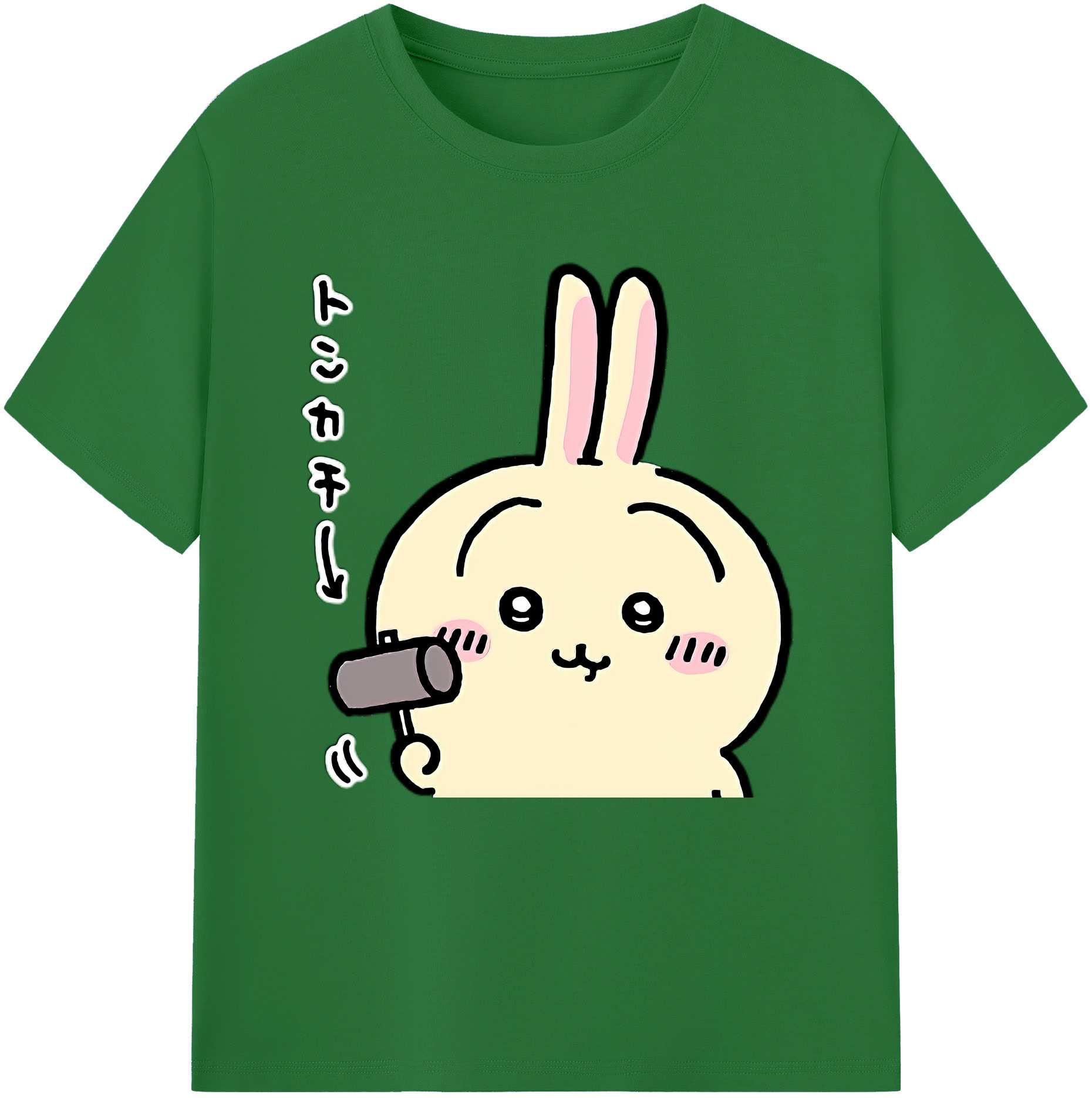 （画像用） ちいかわ うさぎ Chii-kawa usagi 綿100％半袖Tシャツ（フロントプリント）
