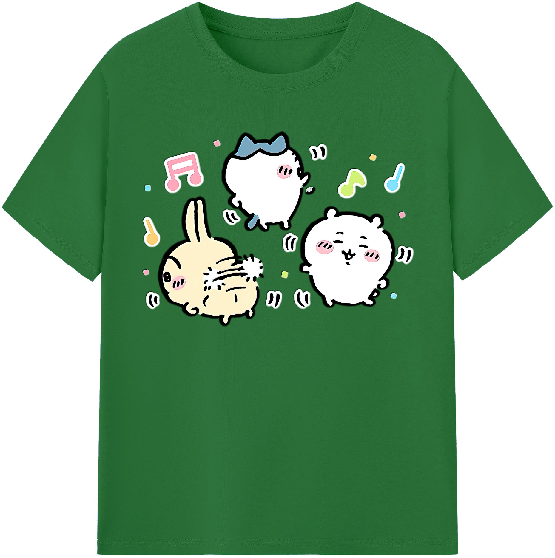 （画像用） ちいかわ うさぎ Chii-kawa usagi 綿100％半袖Tシャツ（フロントプリント）