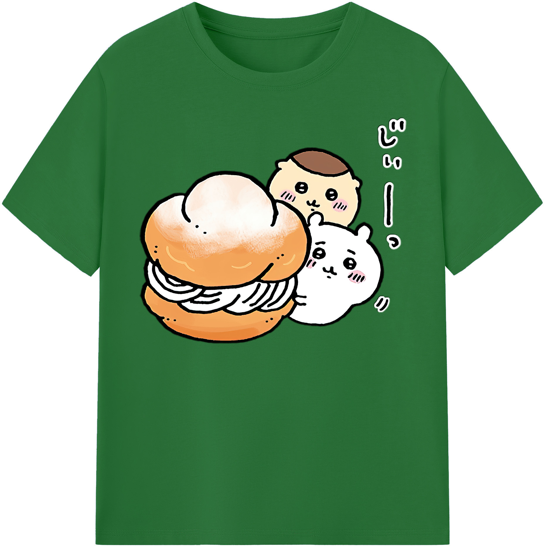 （画像用） ちいかわ くりまんじゅう Chii-kawa kuri manjū 綿100％半袖Tシャツ（フロントプリント）
