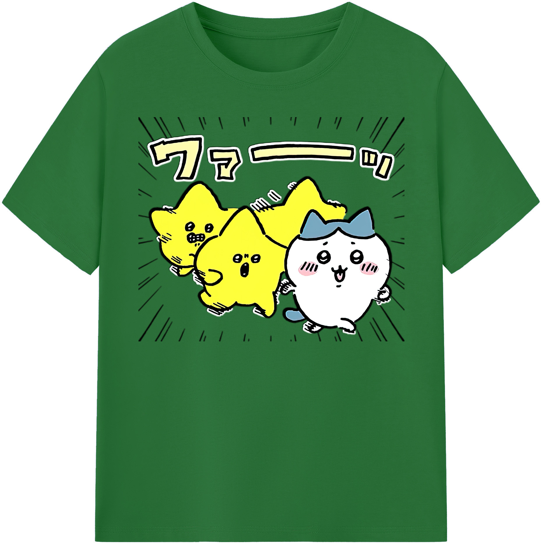 （画像用） ちいかわ 流れ星 Chii-kawa Shooting star 綿100％半袖Tシャツ（フロントプリント）