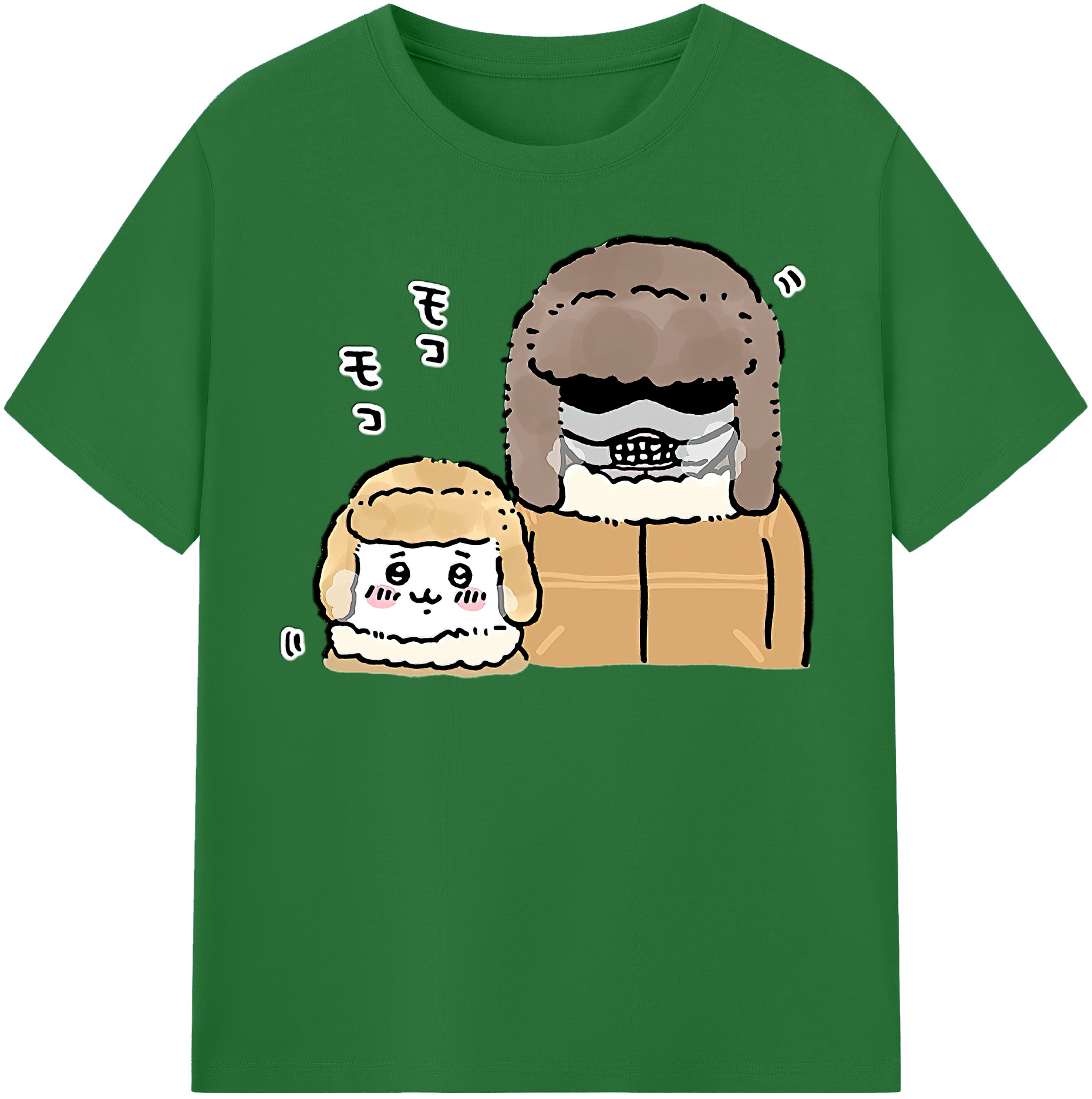 （画像用） ちいかわ 労働の鎧さん Chii-kawa Mr. Armor of Labor 綿100％半袖Tシャツ（フロントプリント）