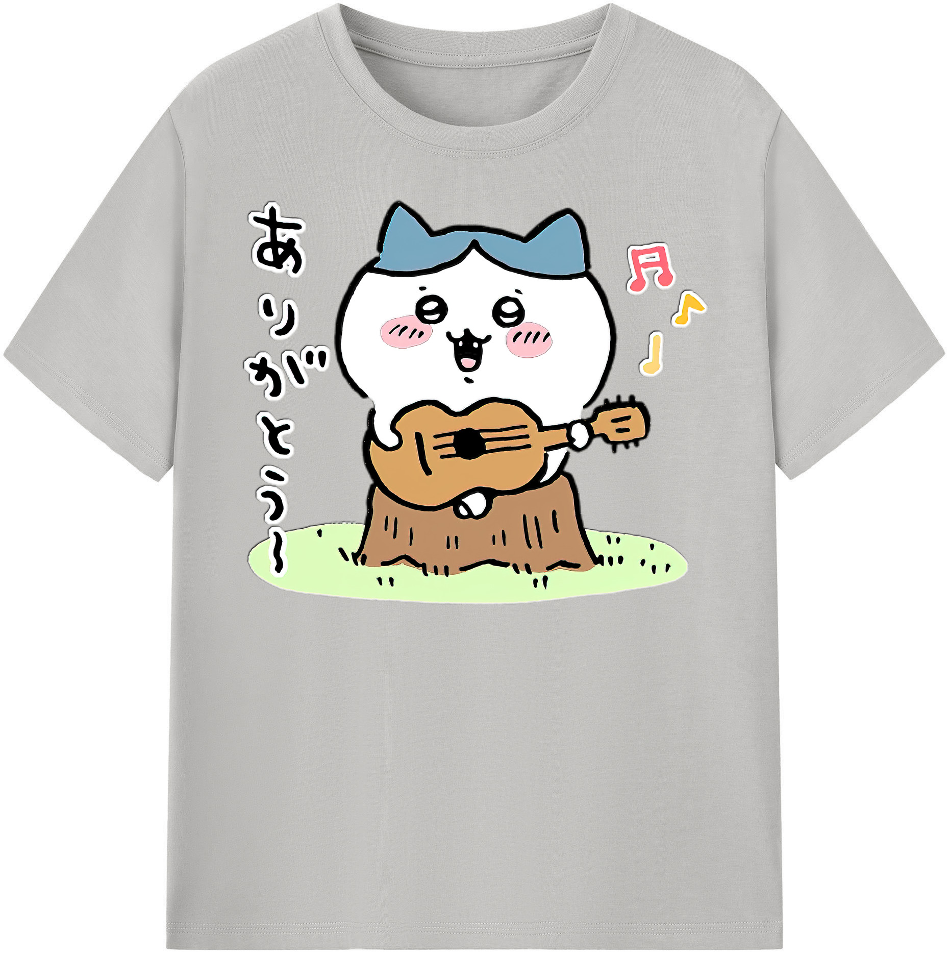 （画像用） ちいかわ ハチワレ Chii-kawa hachiware 綿100％半袖Tシャツ（フロントプリント）