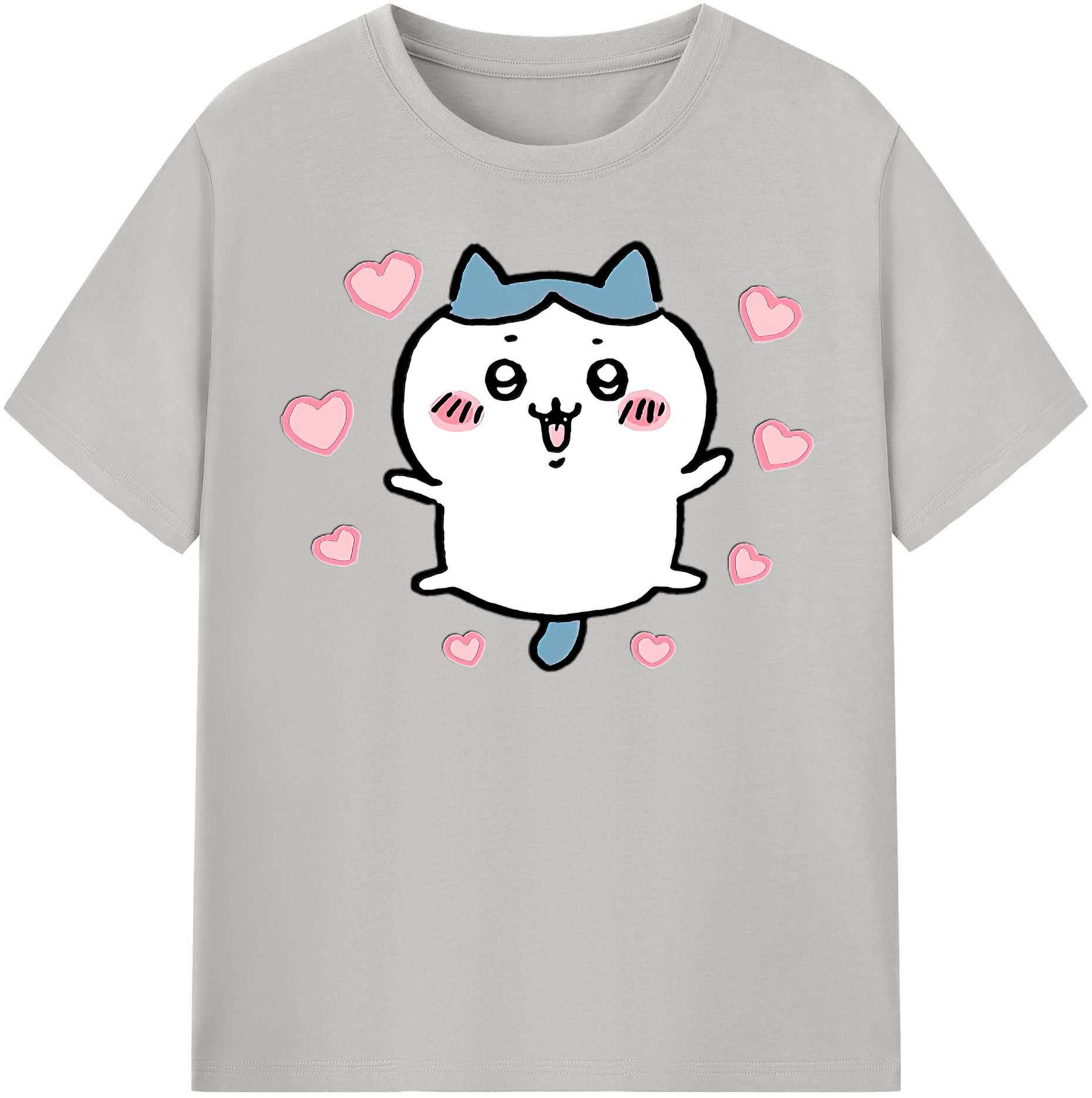 （画像用） ちいかわ ハチワレ Chii-kawa hachiware 綿100％半袖Tシャツ（フロントプリント）