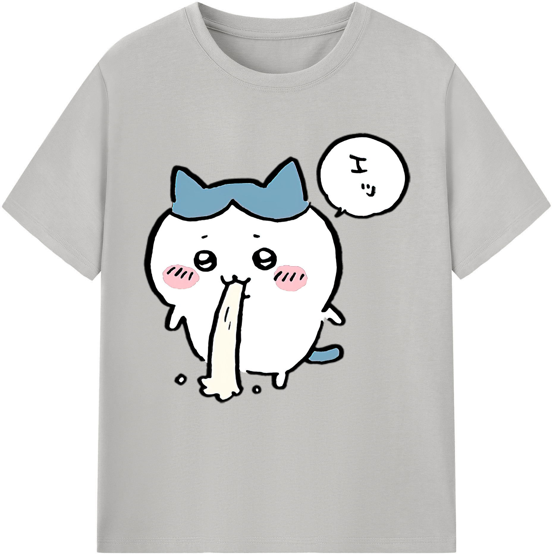 （画像用） ちいかわ ハチワレ Chii-kawa hachiware 綿100％半袖Tシャツ（フロントプリント）