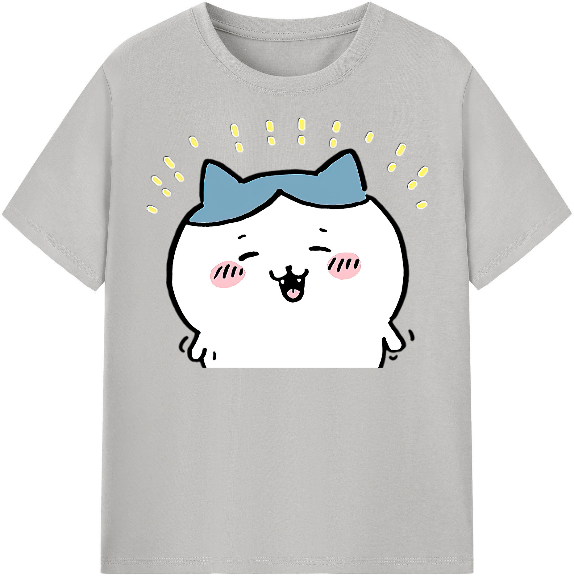 （画像用） ちいかわ ハチワレ Chii-kawa hachiware 綿100％半袖Tシャツ（フロントプリント）