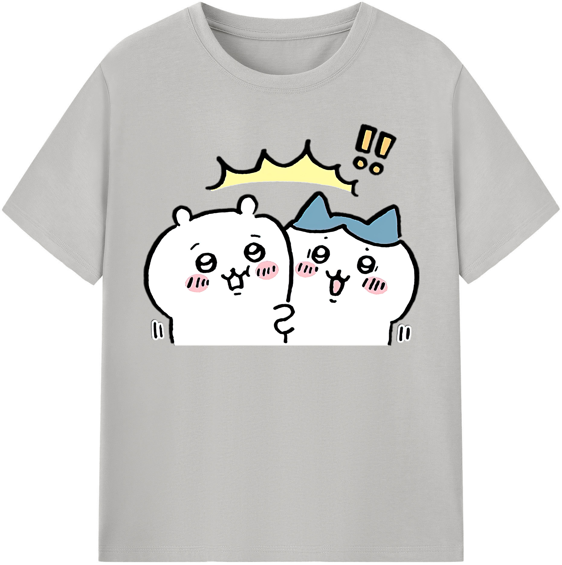 （画像用） ちいかわ ハチワレ Chii-kawa hachiware 綿100％半袖Tシャツ（フロントプリント）