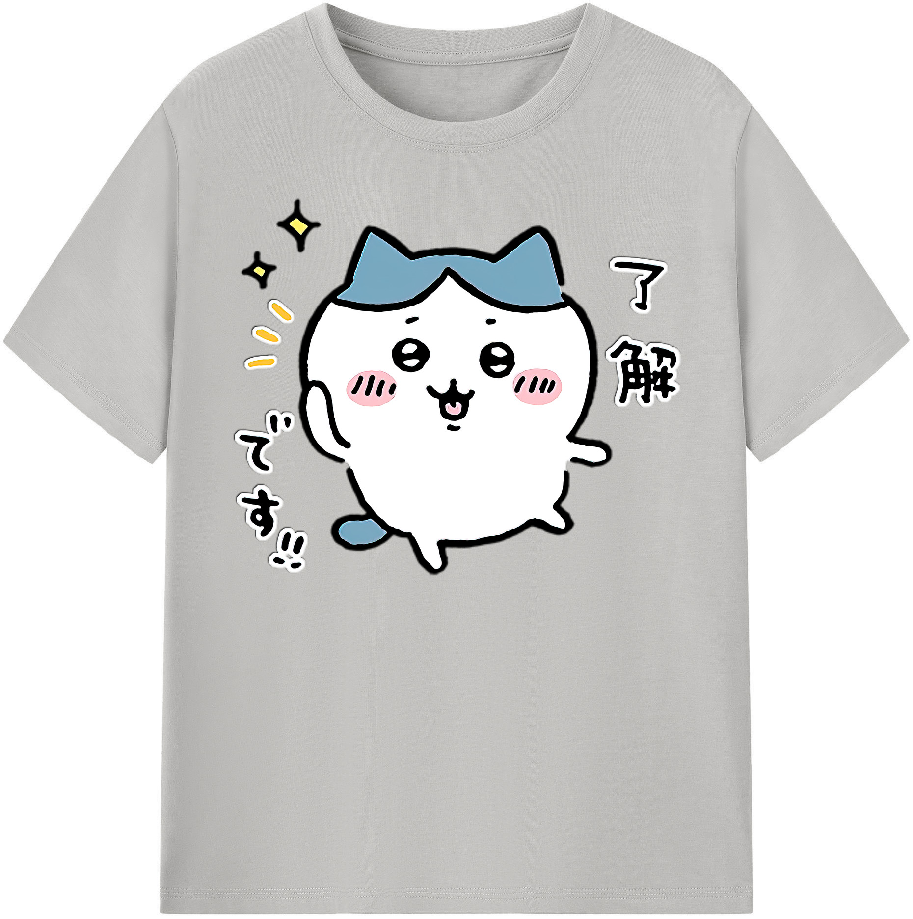 （画像用） ちいかわ ハチワレ Chii-kawa hachiware 綿100％半袖Tシャツ（フロントプリント）