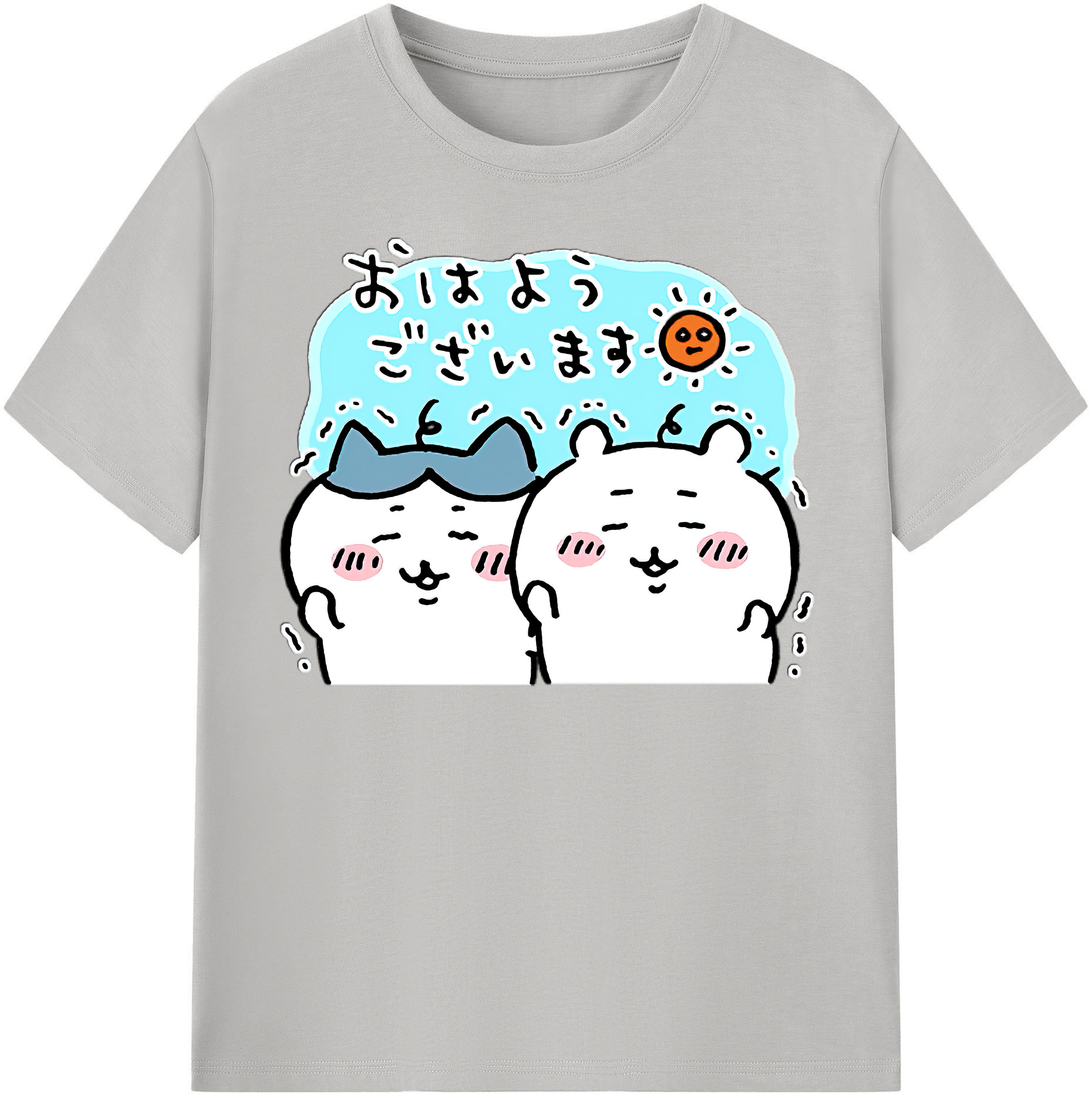 （画像用） ちいかわ ハチワレ Chii-kawa hachiware 綿100％半袖Tシャツ（フロントプリント）