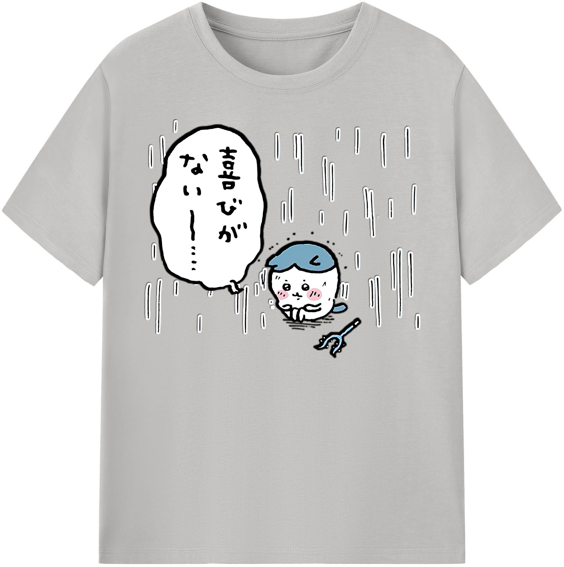 （画像用） ちいかわ ハチワレ Chii-kawa hachiware 綿100％半袖Tシャツ（フロントプリント）