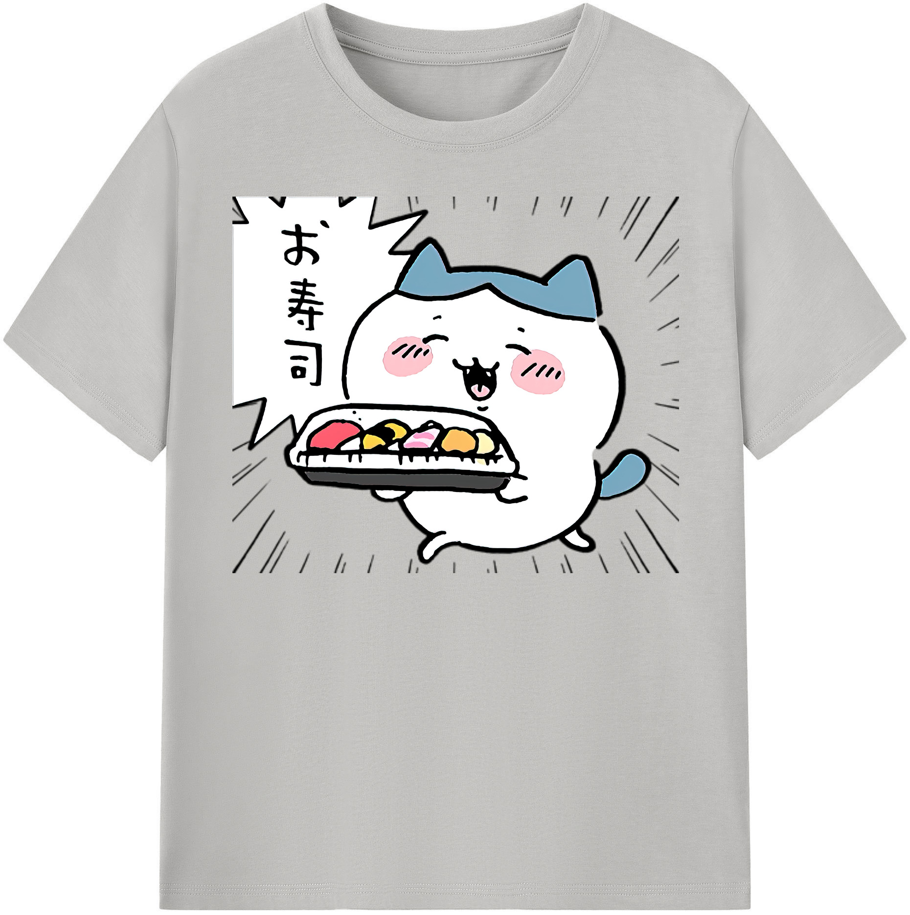 （画像用） ちいかわ ハチワレ Chii-kawa hachiware 綿100％半袖Tシャツ（フロントプリント）