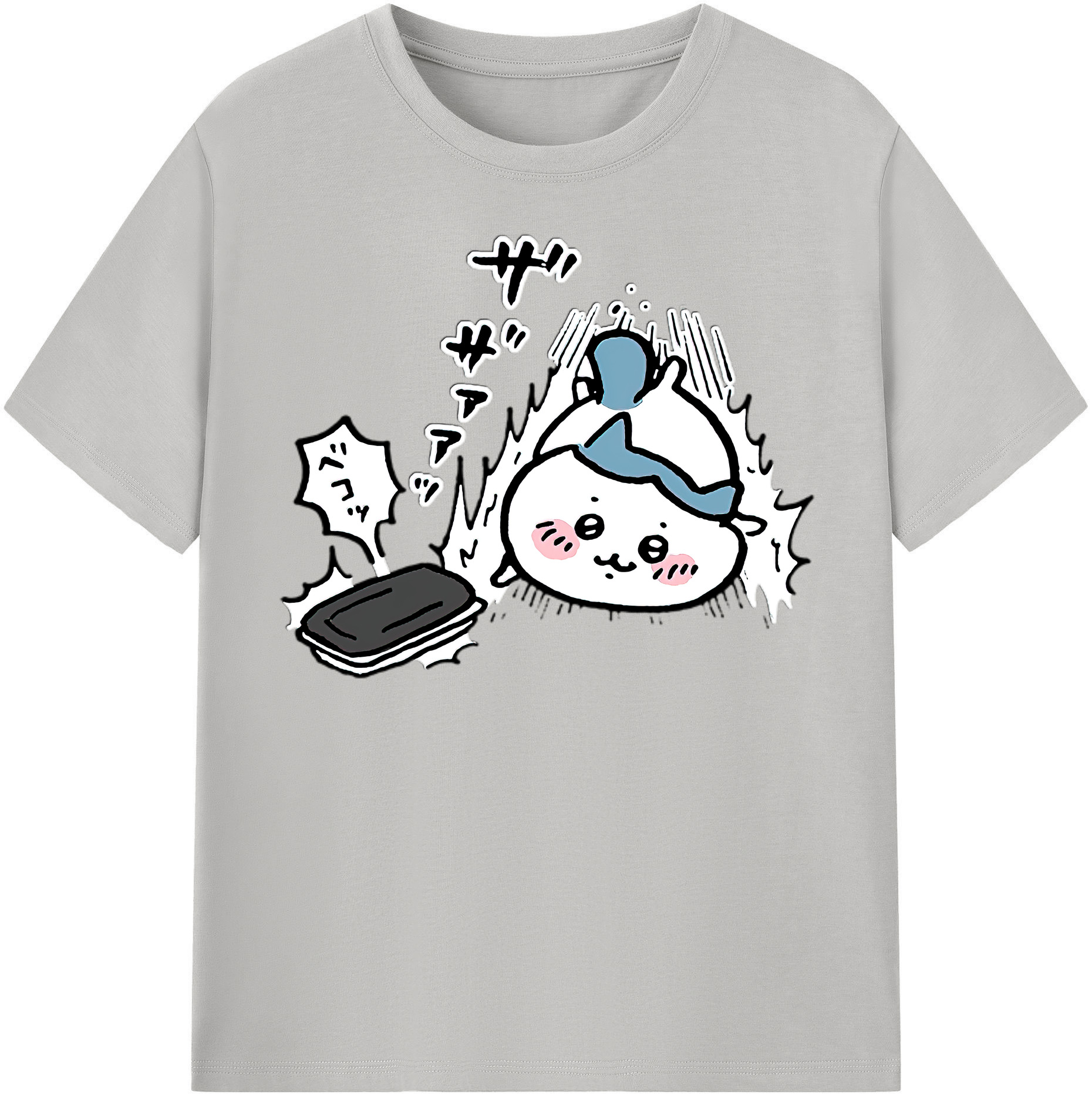 （画像用） ちいかわ ハチワレ Chii-kawa hachiware 綿100％半袖Tシャツ（フロントプリント）