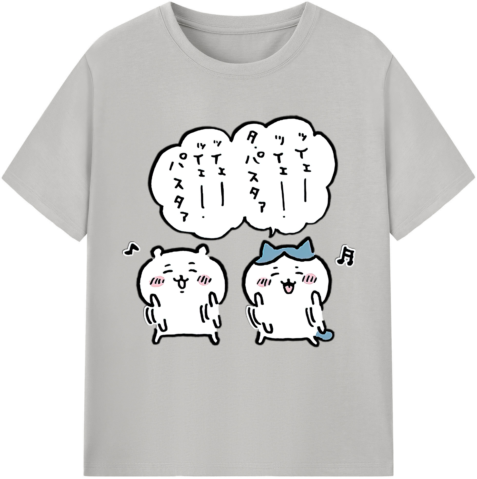 （画像用） ちいかわ ハチワレ Chii-kawa hachiware 綿100％半袖Tシャツ（フロントプリント）