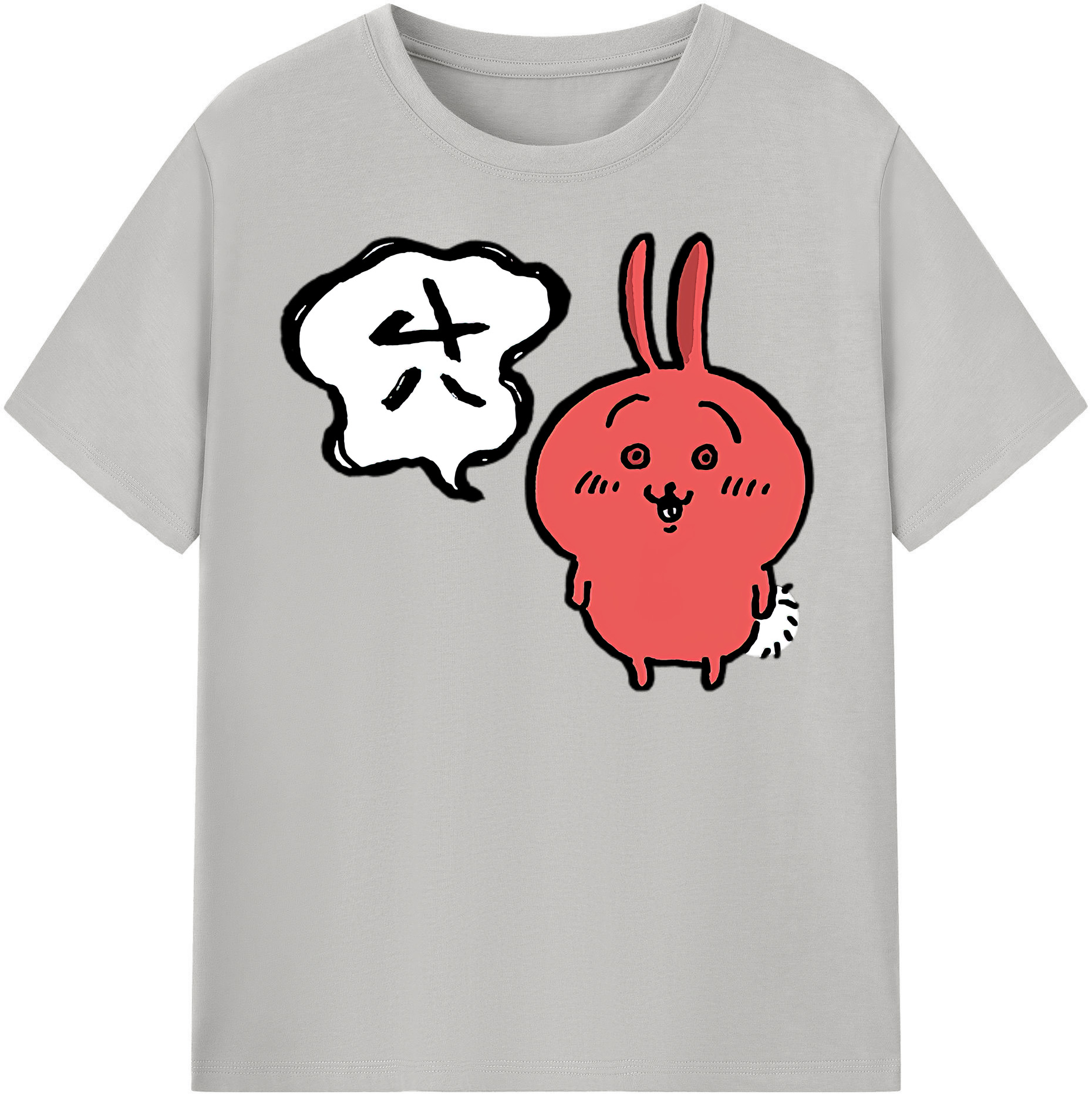 （画像用） ちいかわ ハチワレ Chii-kawa hachiware 綿100％半袖Tシャツ（フロントプリント）