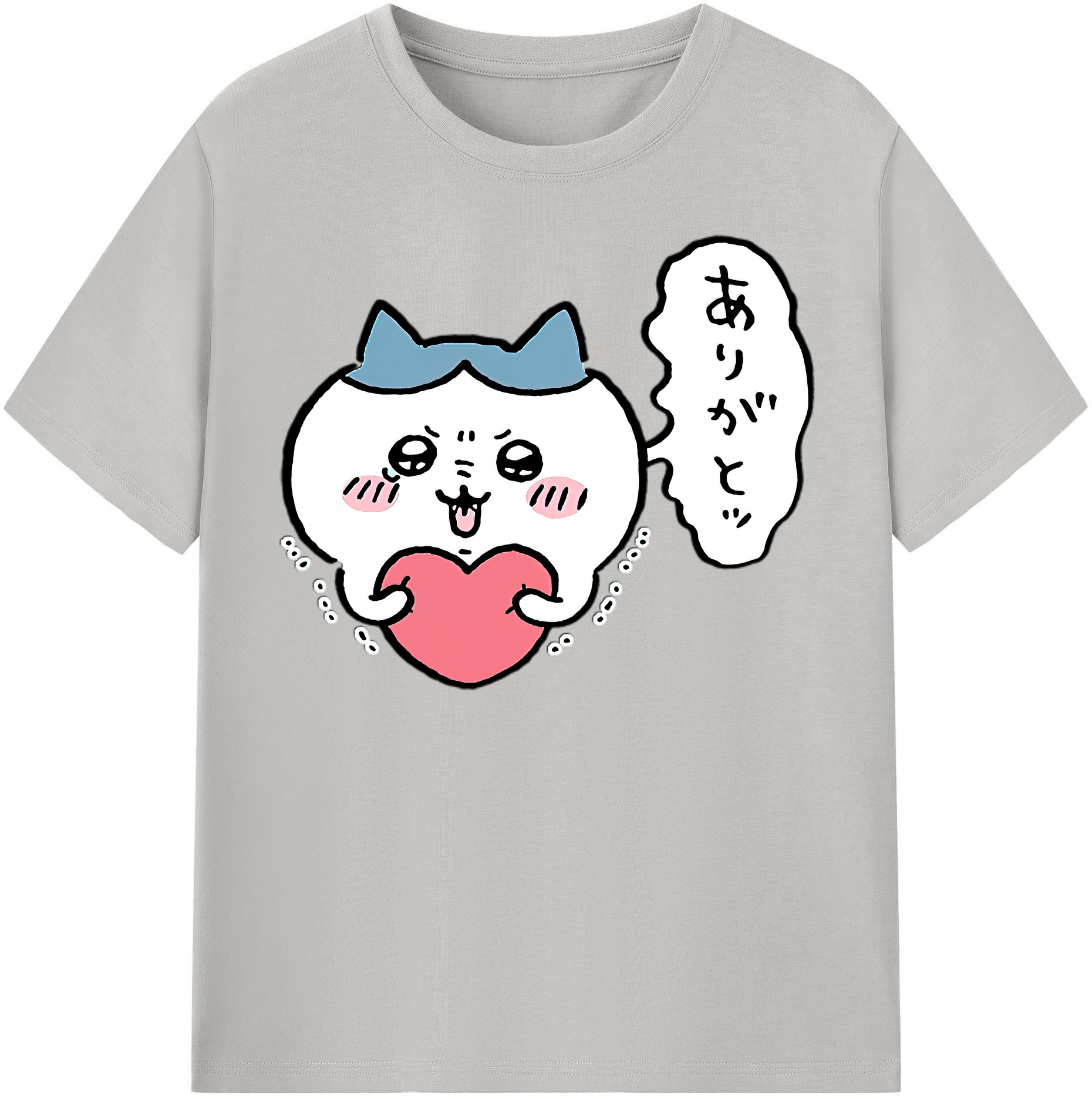 （画像用） ちいかわ ハチワレ Chii-kawa hachiware 綿100％半袖Tシャツ（フロントプリント）