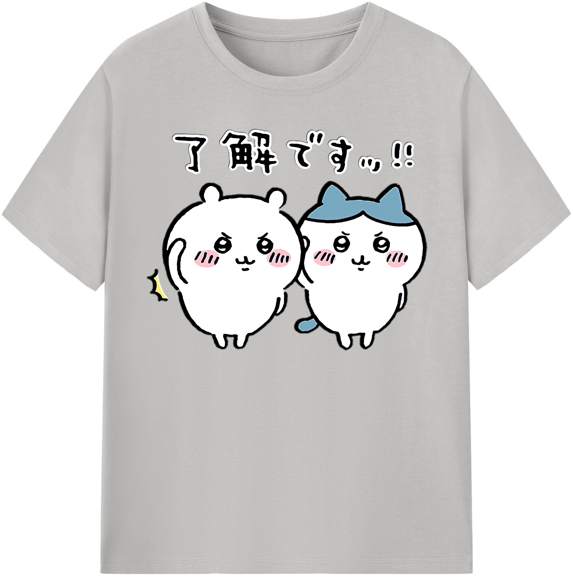 （画像用） ちいかわ ハチワレ Chii-kawa hachiware 綿100％半袖Tシャツ（フロントプリント）