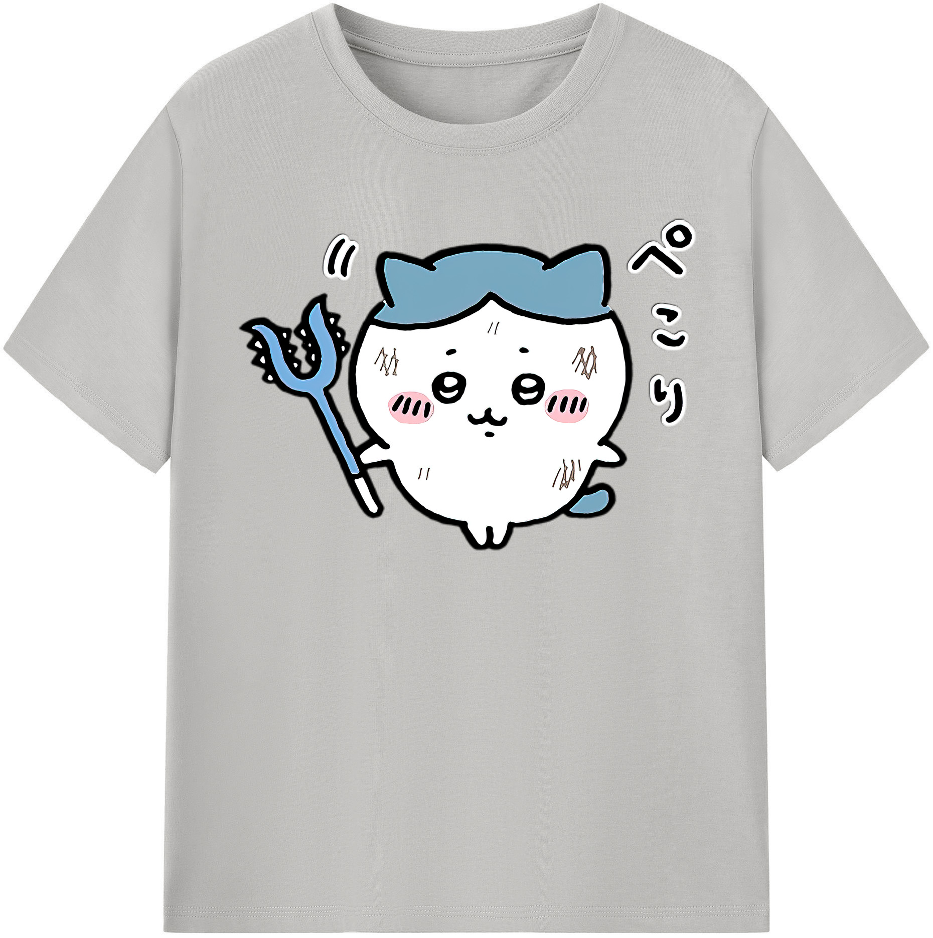 （画像用） ちいかわ ハチワレ Chii-kawa hachiware 綿100％半袖Tシャツ（フロントプリント）