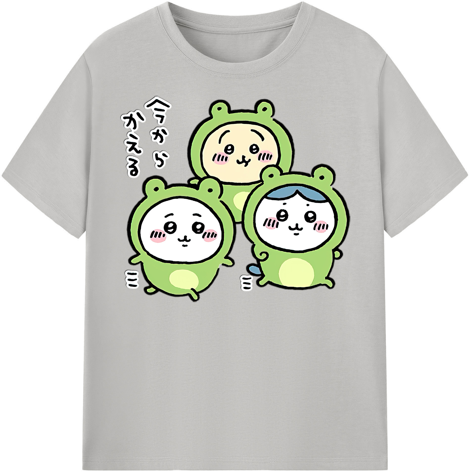 （画像用） ちいかわ ハチワレ Chii-kawa hachiware 綿100％半袖Tシャツ（フロントプリント）
