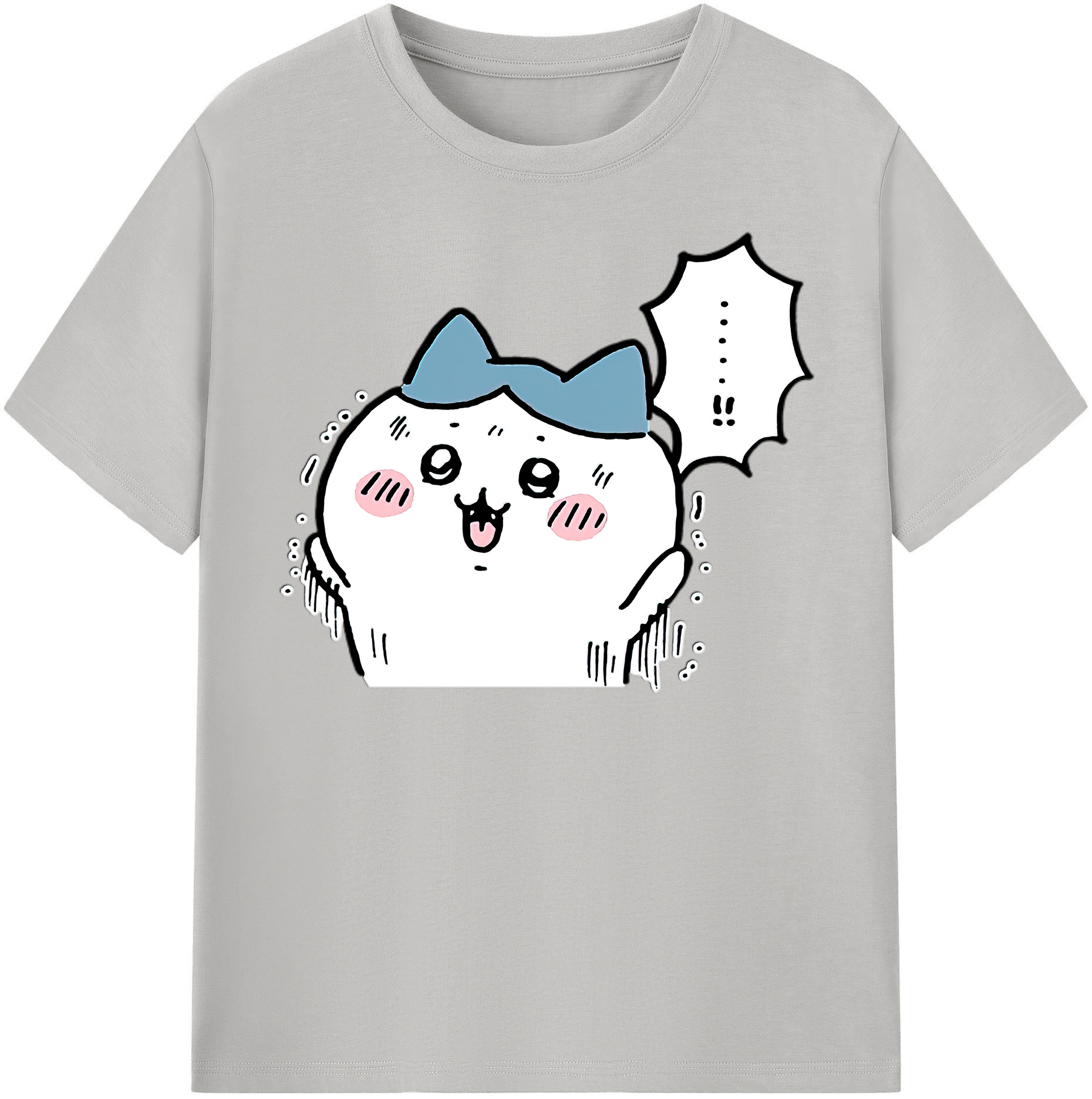 （画像用） ちいかわ ハチワレ Chii-kawa hachiware 綿100％半袖Tシャツ（フロントプリント）