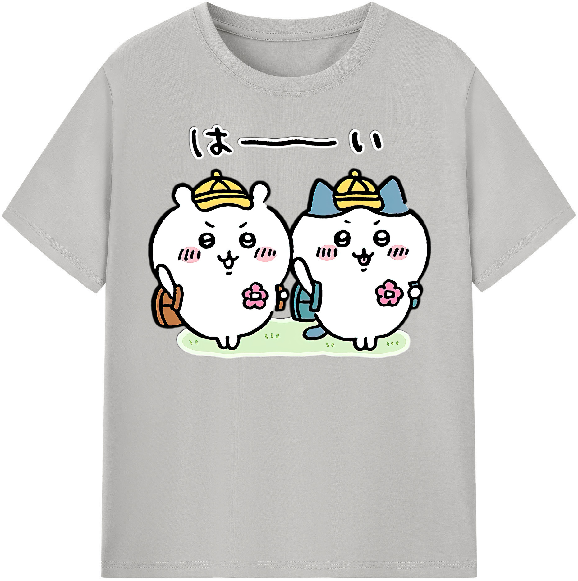 （画像用） ちいかわ ハチワレ Chii-kawa hachiware 綿100％半袖Tシャツ（フロントプリント）