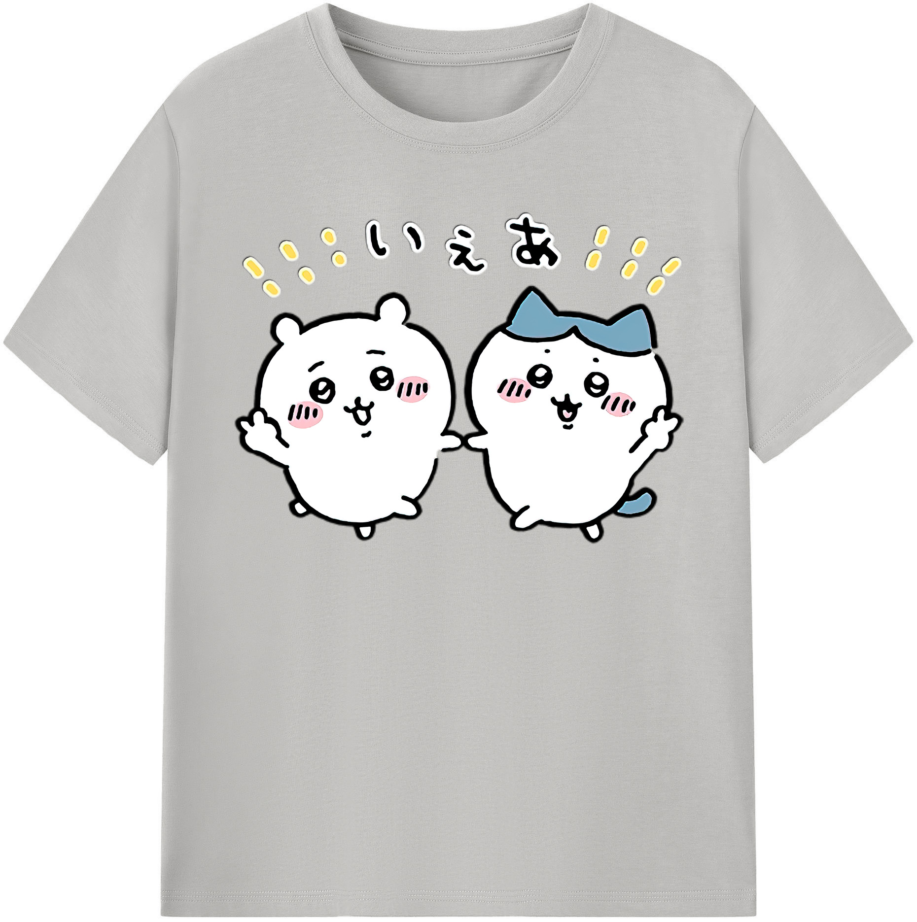 （画像用） ちいかわ ハチワレ Chii-kawa hachiware 綿100％半袖Tシャツ（フロントプリント）