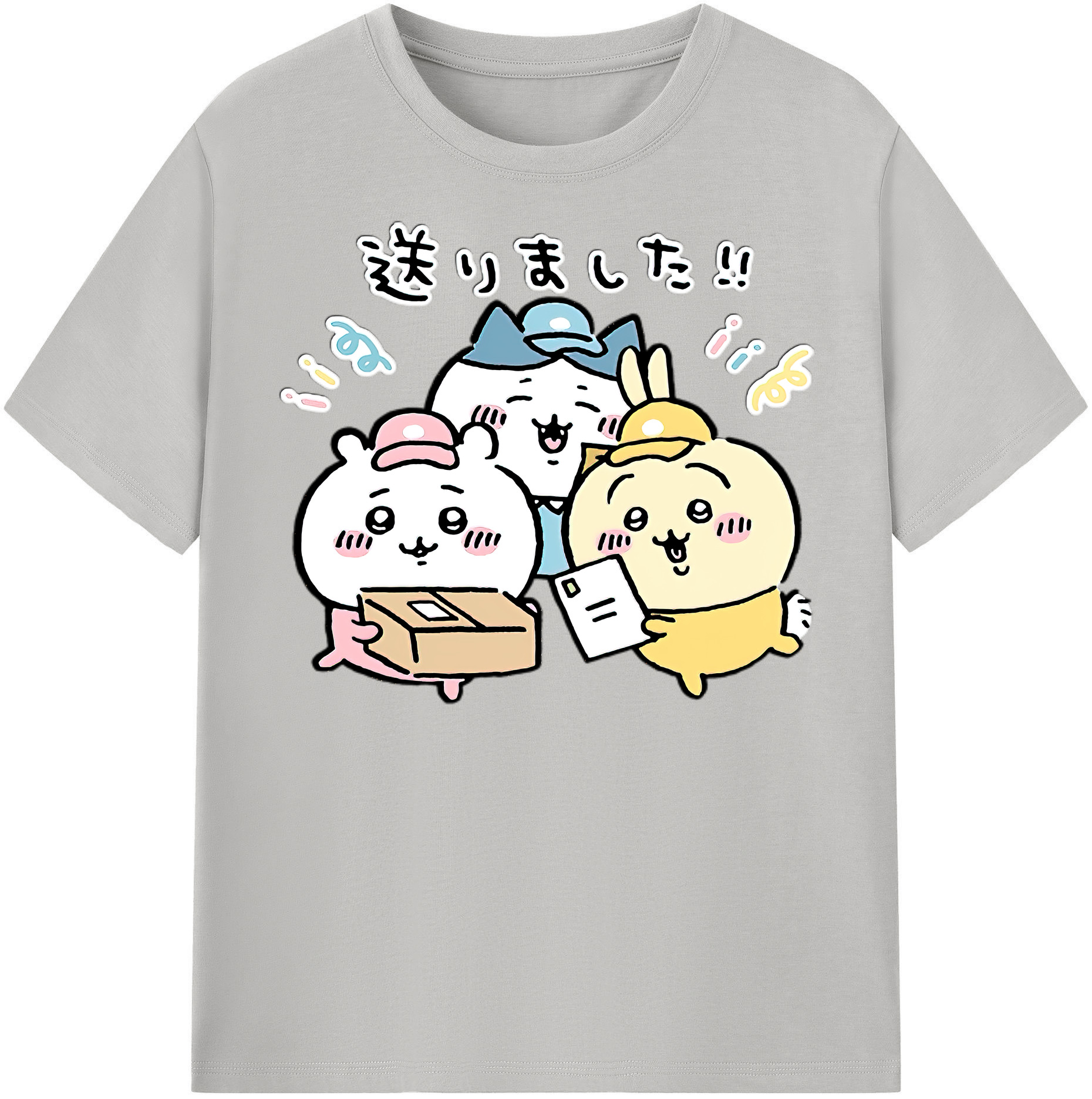（画像用） ちいかわ ハチワレ Chii-kawa hachiware 綿100％半袖Tシャツ（フロントプリント）