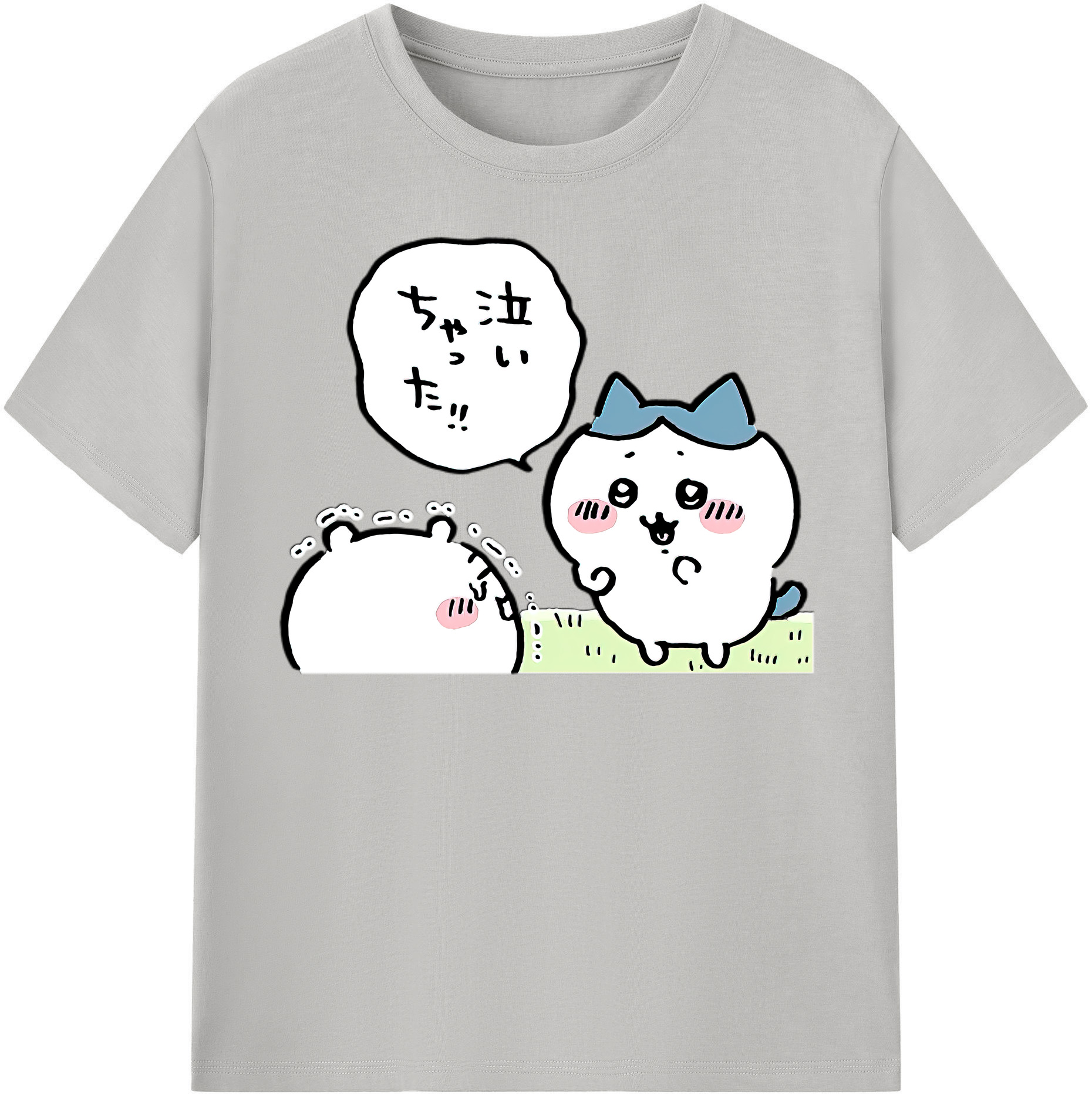 （画像用） ちいかわ ハチワレ Chii-kawa hachiware 綿100％半袖Tシャツ（フロントプリント）