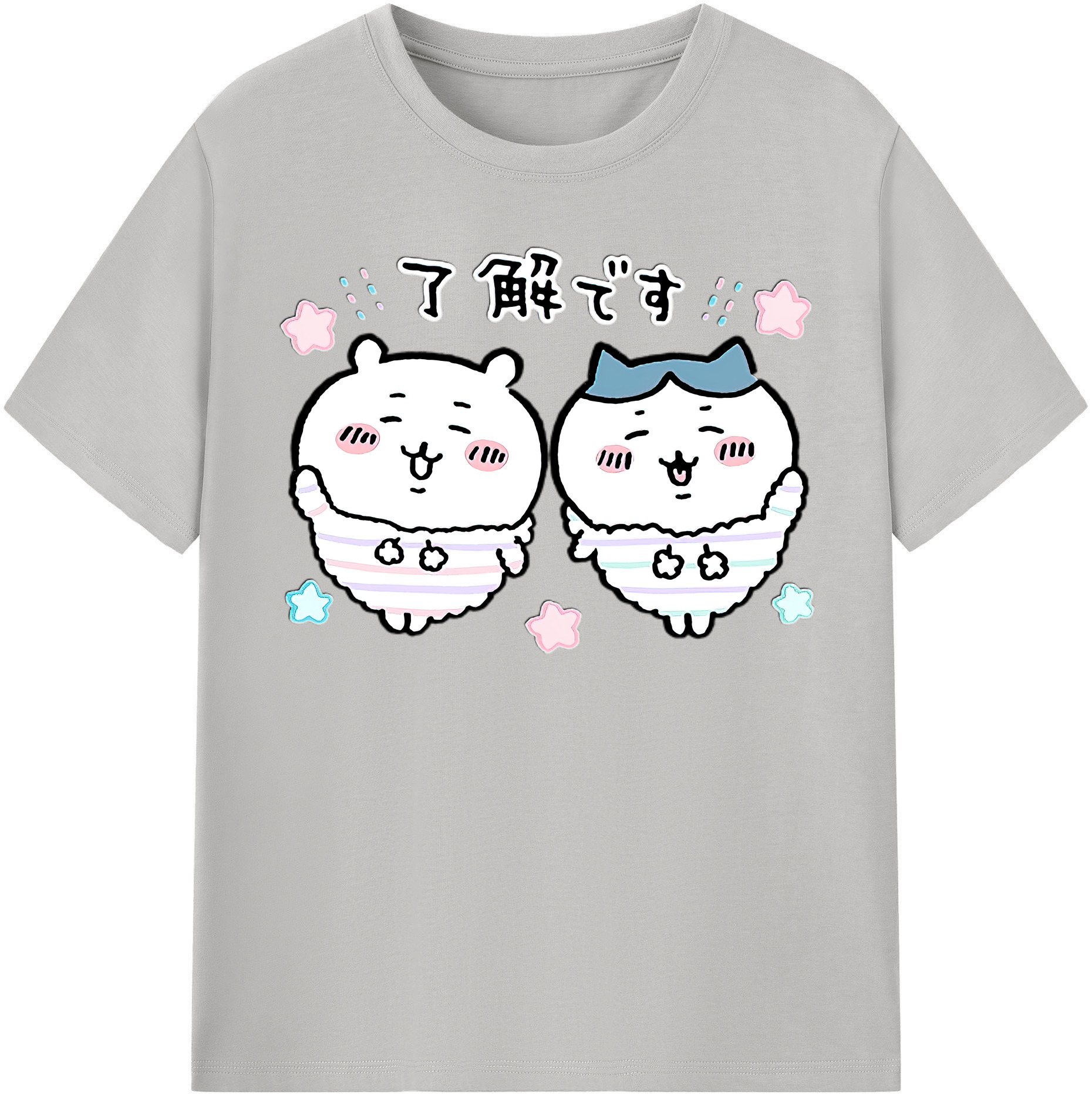 （画像用） ちいかわ ハチワレ Chii-kawa hachiware 綿100％半袖Tシャツ（フロントプリント）