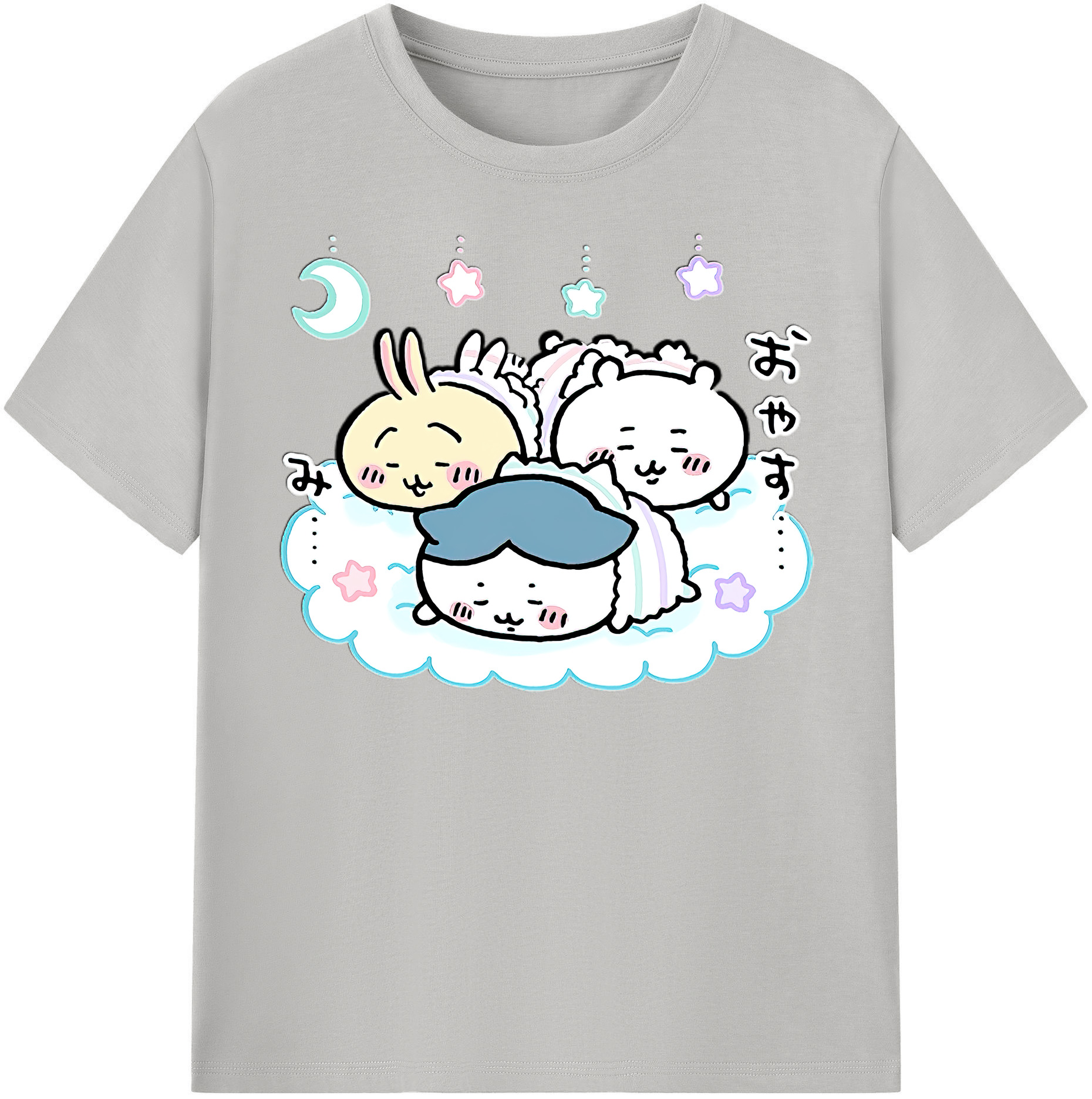 （画像用） ちいかわ ハチワレ Chii-kawa hachiware 綿100％半袖Tシャツ（フロントプリント）