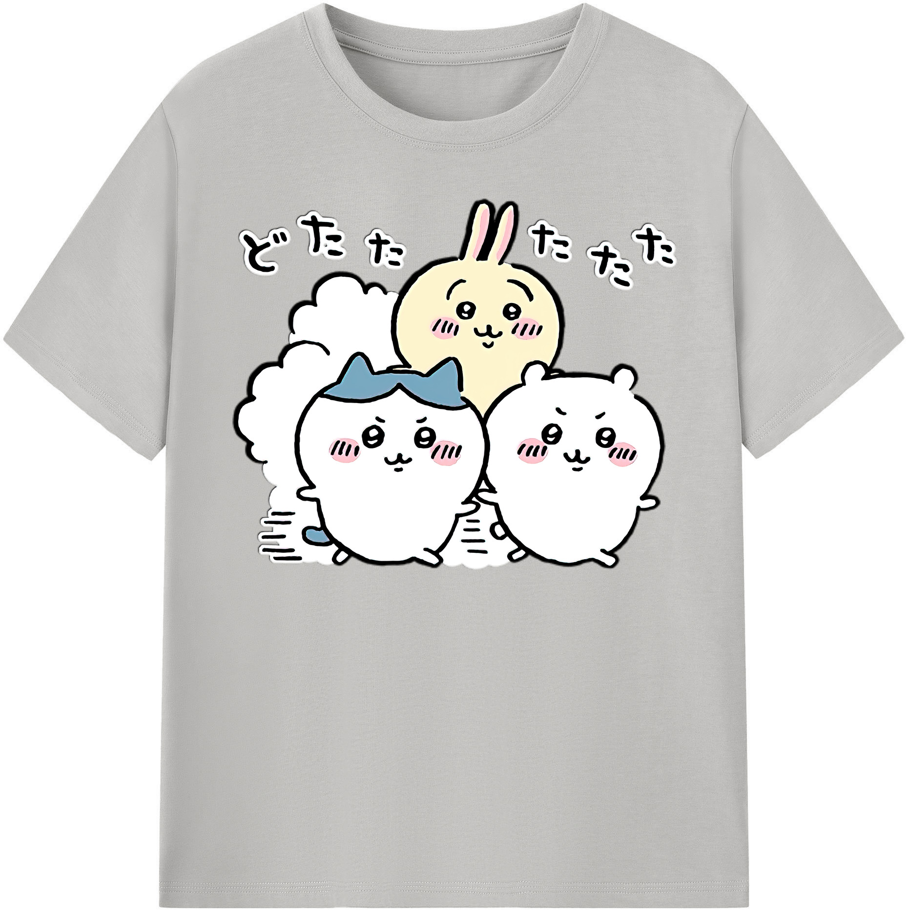 （画像用） ちいかわ ハチワレ Chii-kawa hachiware 綿100％半袖Tシャツ（フロントプリント）