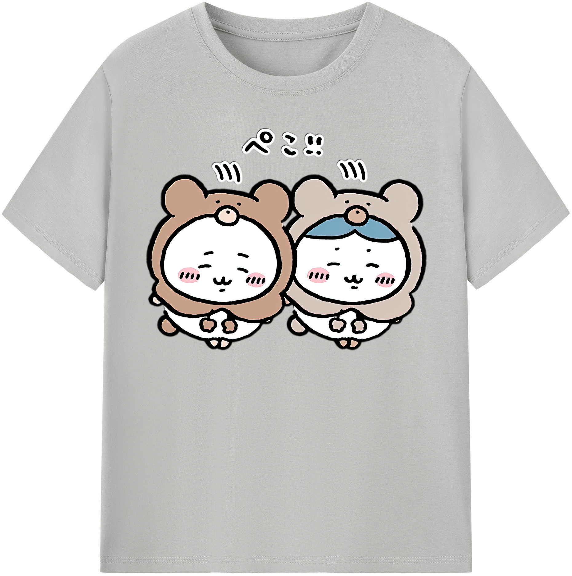 （画像用） ちいかわ ハチワレ Chii-kawa hachiware 綿100％半袖Tシャツ（フロントプリント）