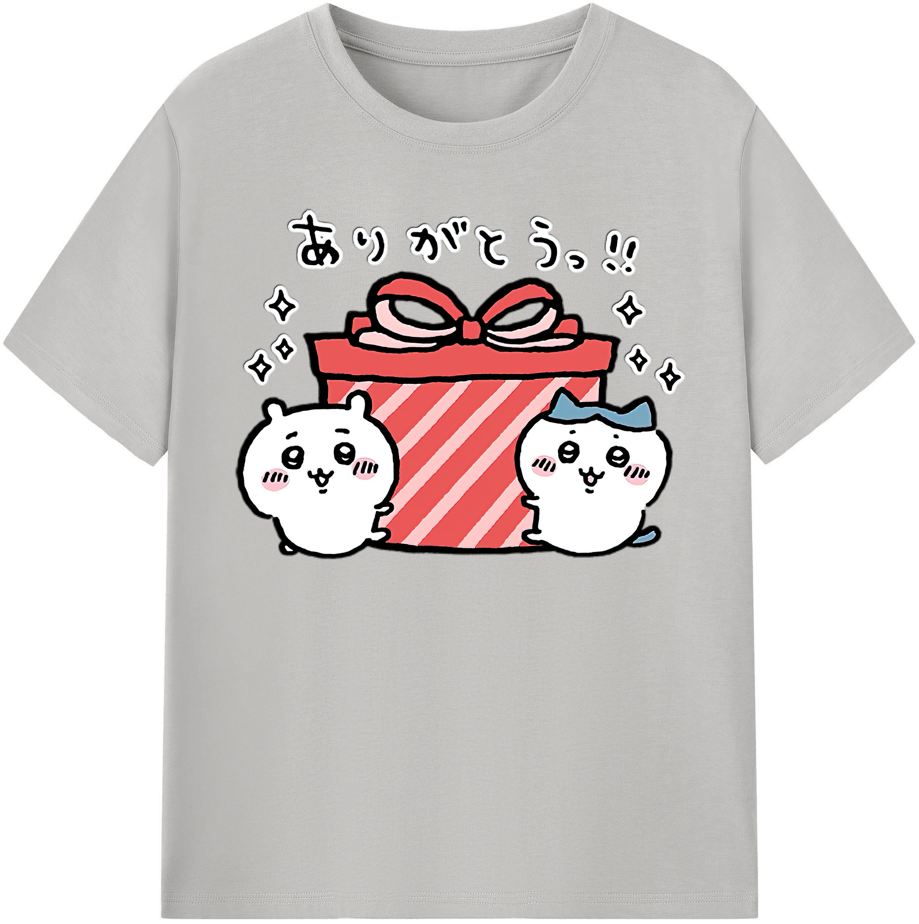 （画像用） ちいかわ ハチワレ Chii-kawa hachiware 綿100％半袖Tシャツ（フロントプリント）