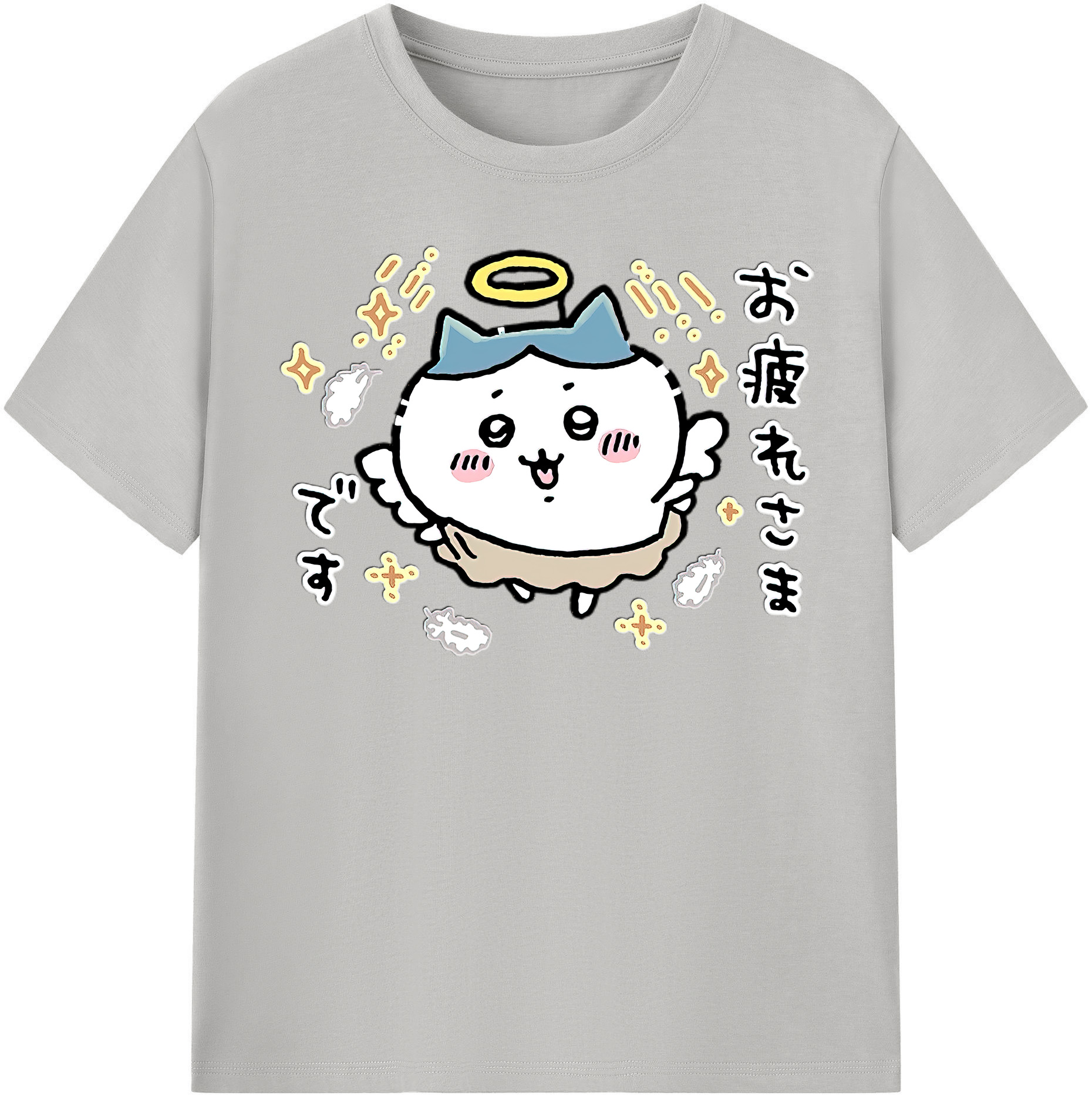 （画像用） ちいかわ ハチワレ Chii-kawa hachiware 綿100％半袖Tシャツ（フロントプリント）