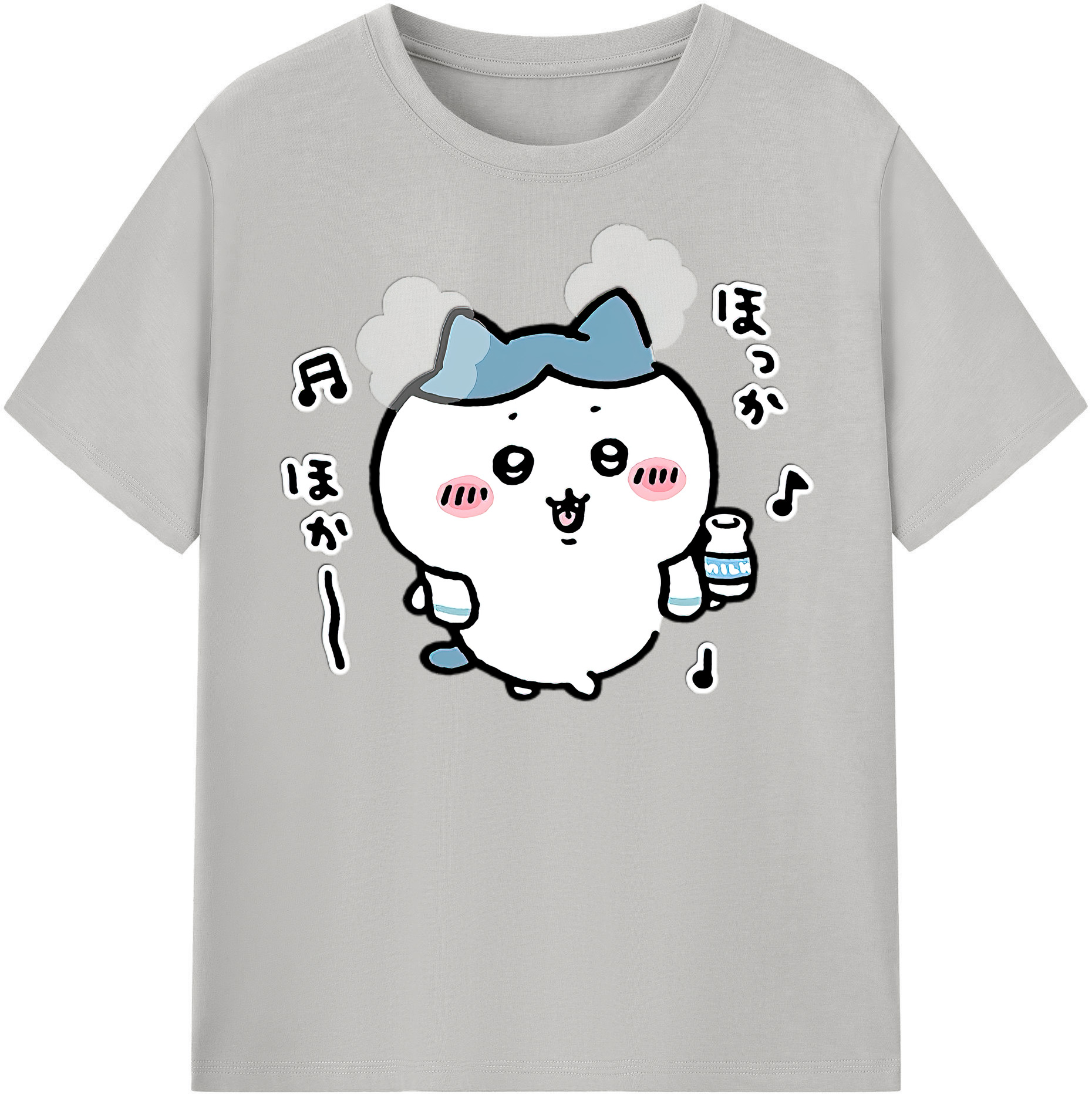 （画像用） ちいかわ ハチワレ Chii-kawa hachiware 綿100％半袖Tシャツ（フロントプリント）