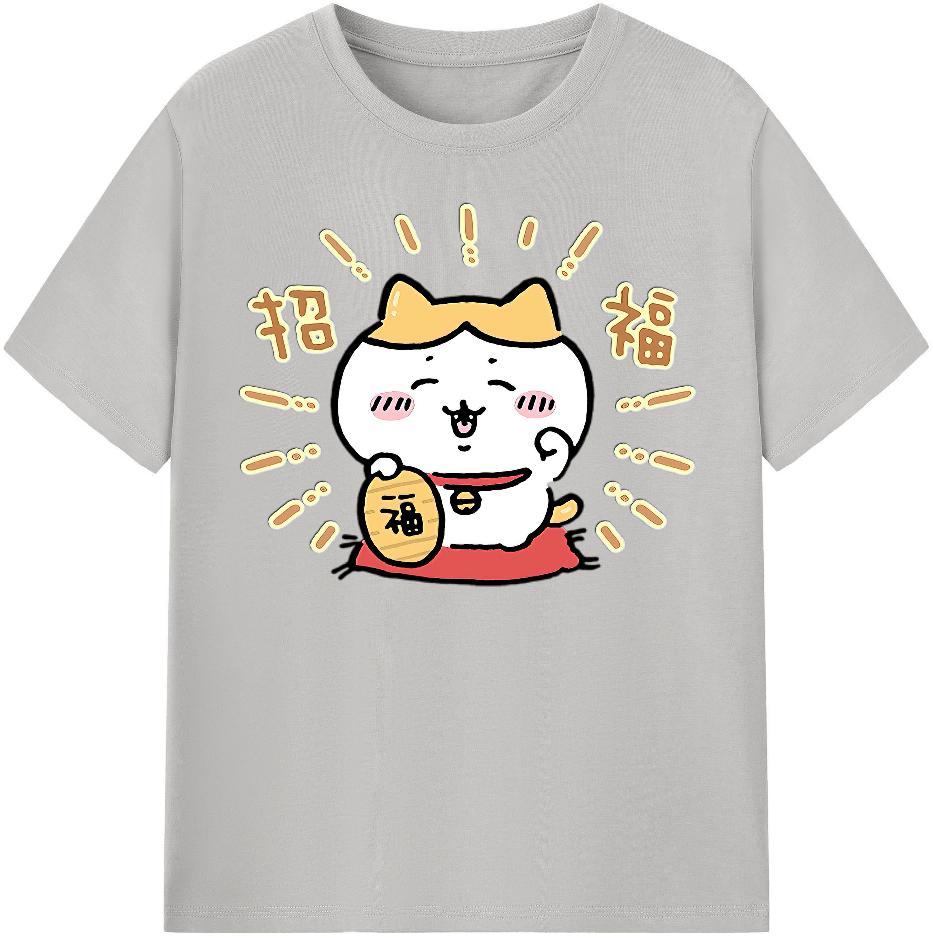 （画像用） ちいかわ ハチワレ Chii-kawa hachiware 綿100％半袖Tシャツ（フロントプリント）