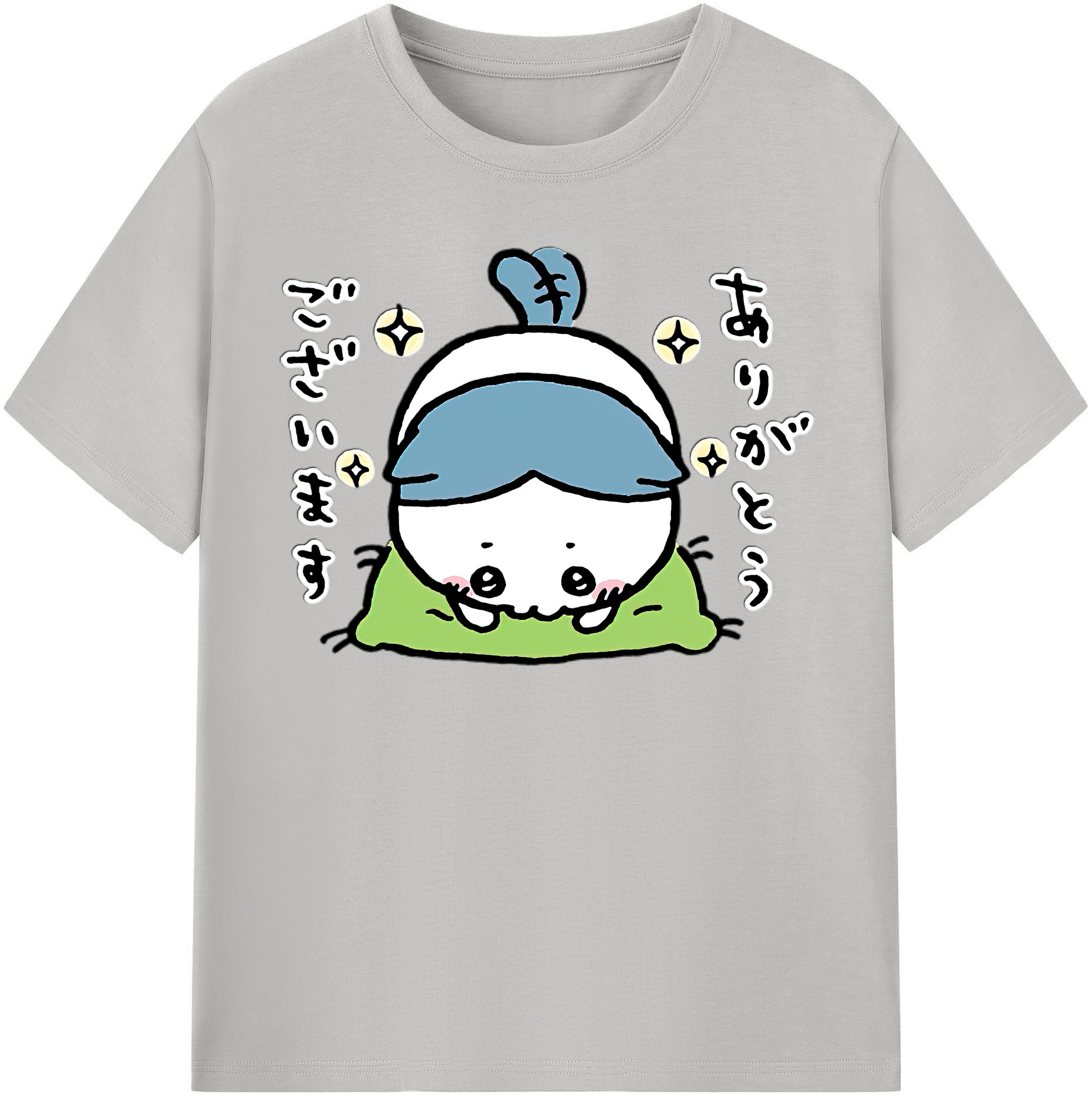 （画像用） ちいかわ ハチワレ Chii-kawa hachiware 綿100％半袖Tシャツ（フロントプリント）