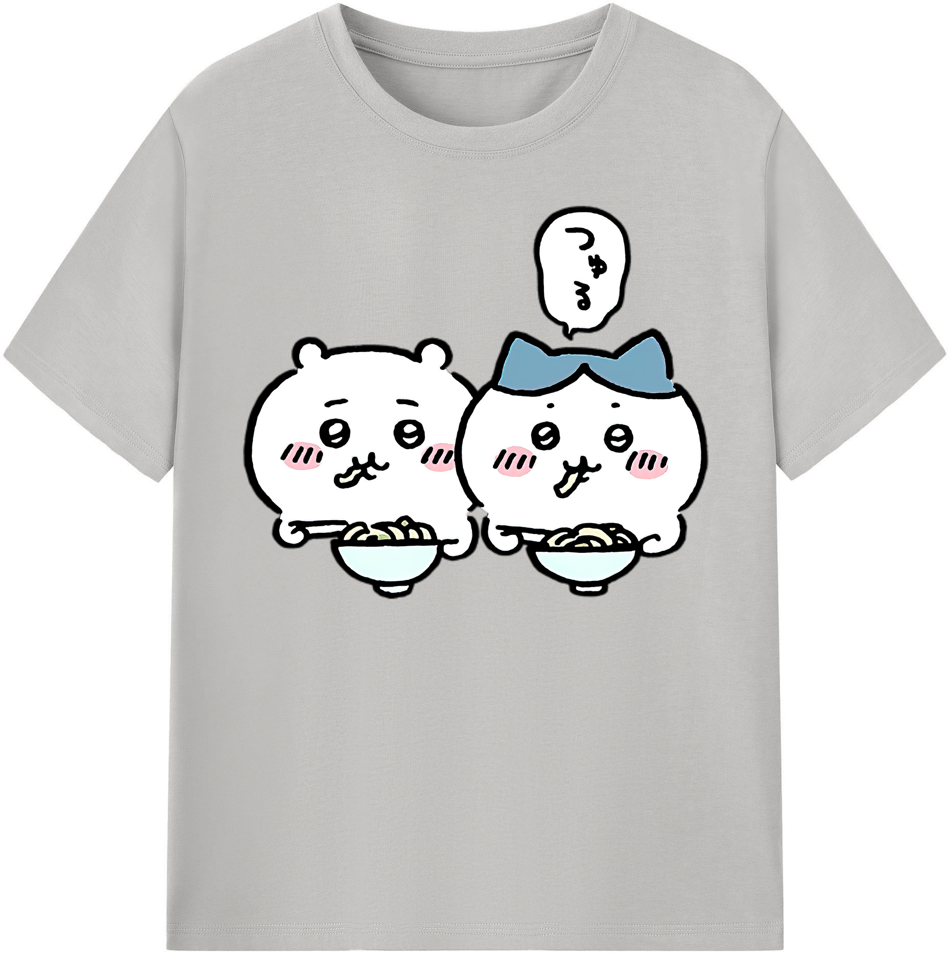 （画像用） ちいかわ ハチワレ Chii-kawa hachiware 綿100％半袖Tシャツ（フロントプリント）