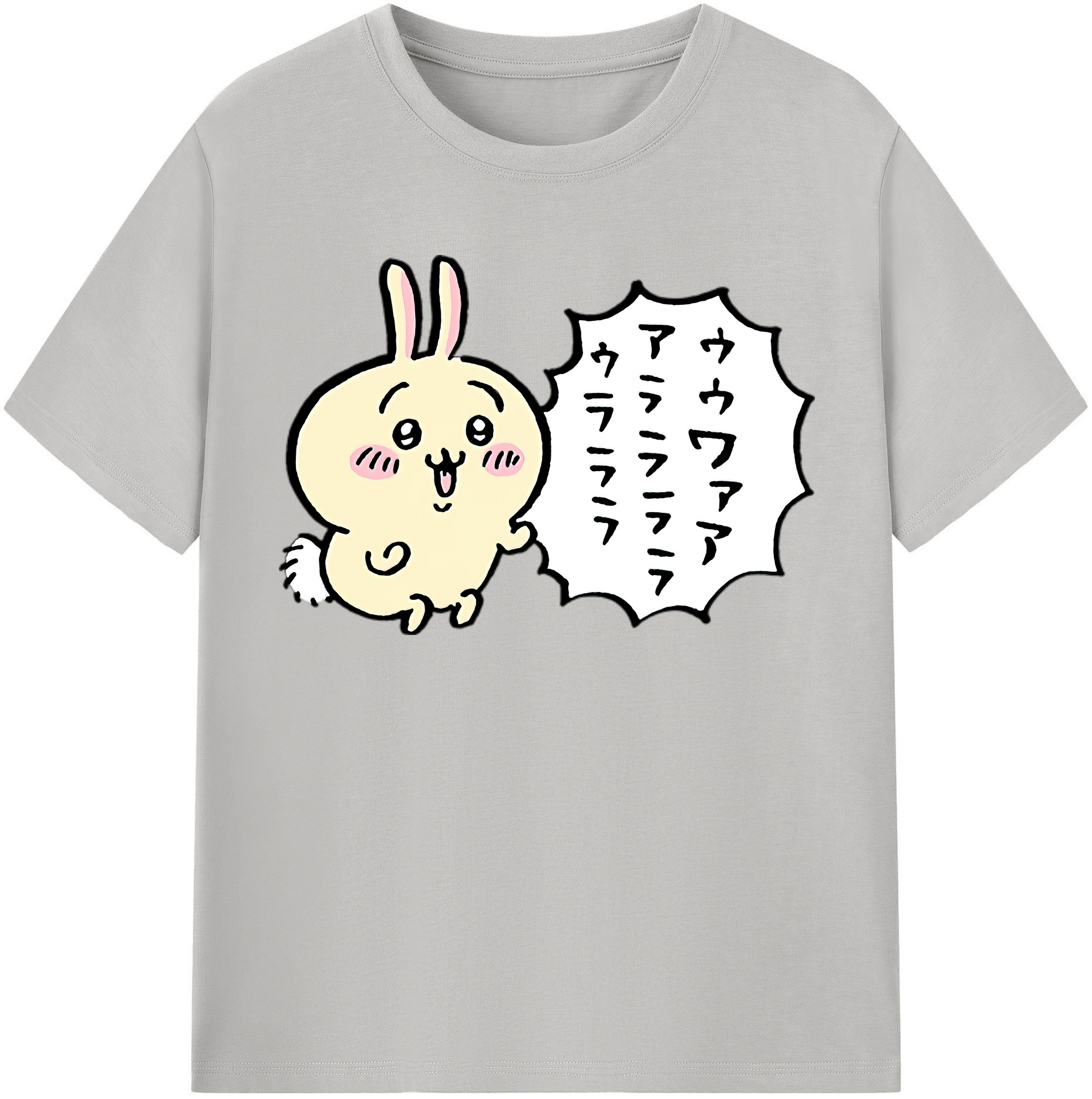 （画像用） ちいかわ うさぎ Chii-kawa usagi 綿100％半袖Tシャツ（フロントプリント）