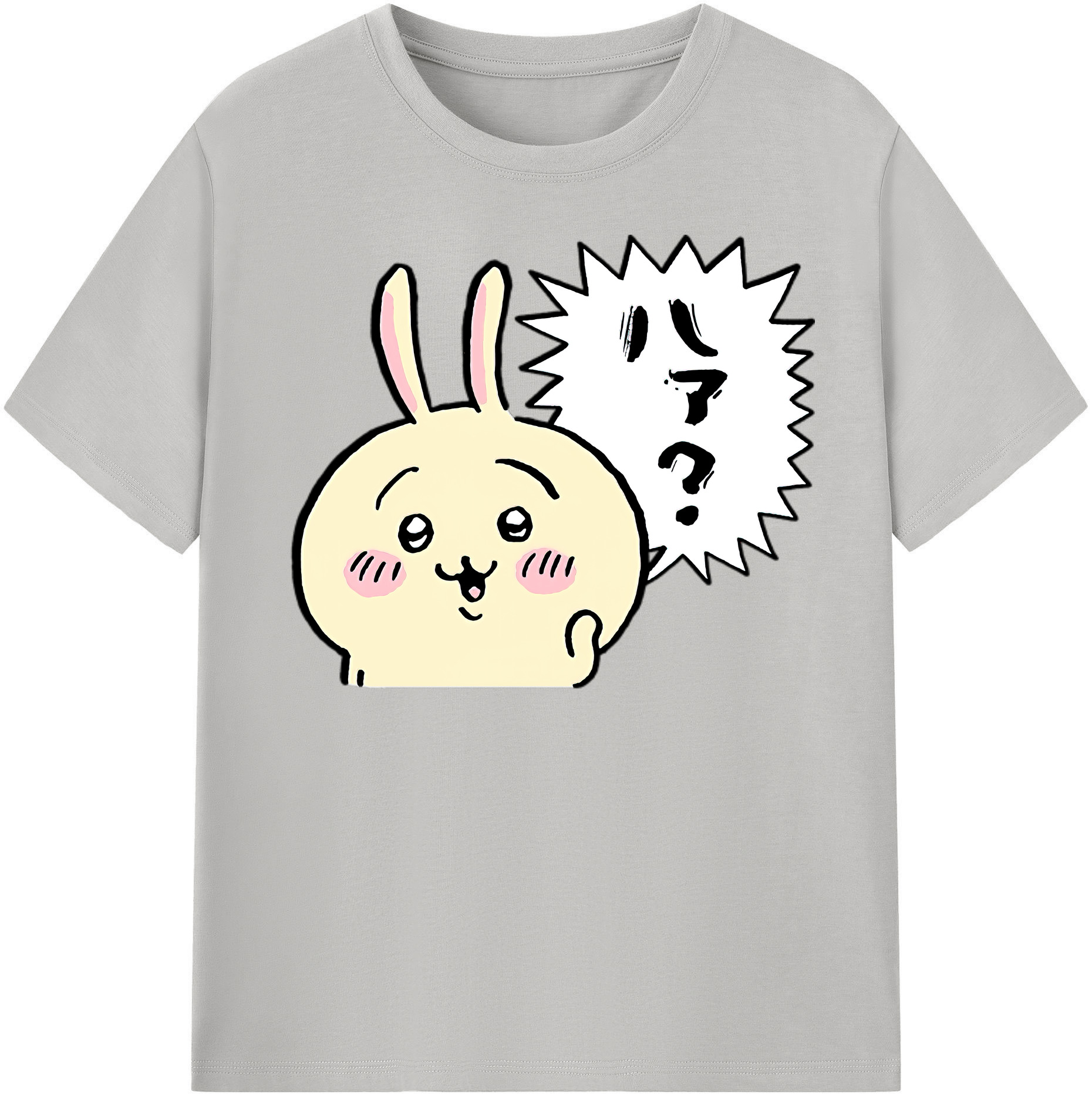 （画像用） ちいかわ うさぎ Chii-kawa usagi 綿100％半袖Tシャツ（フロントプリント）