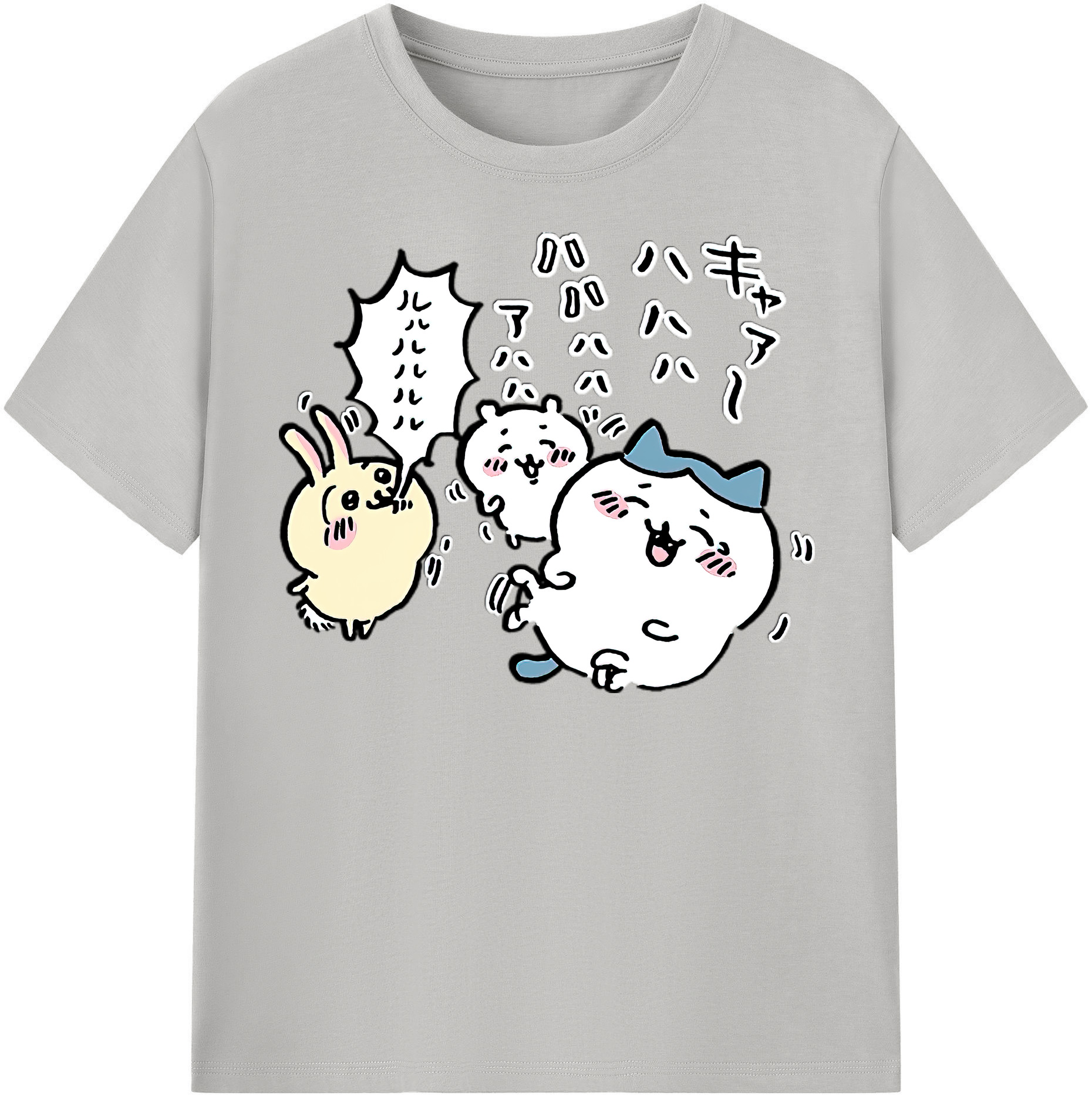 （画像用） ちいかわ うさぎ Chii-kawa usagi 綿100％半袖Tシャツ（フロントプリント）