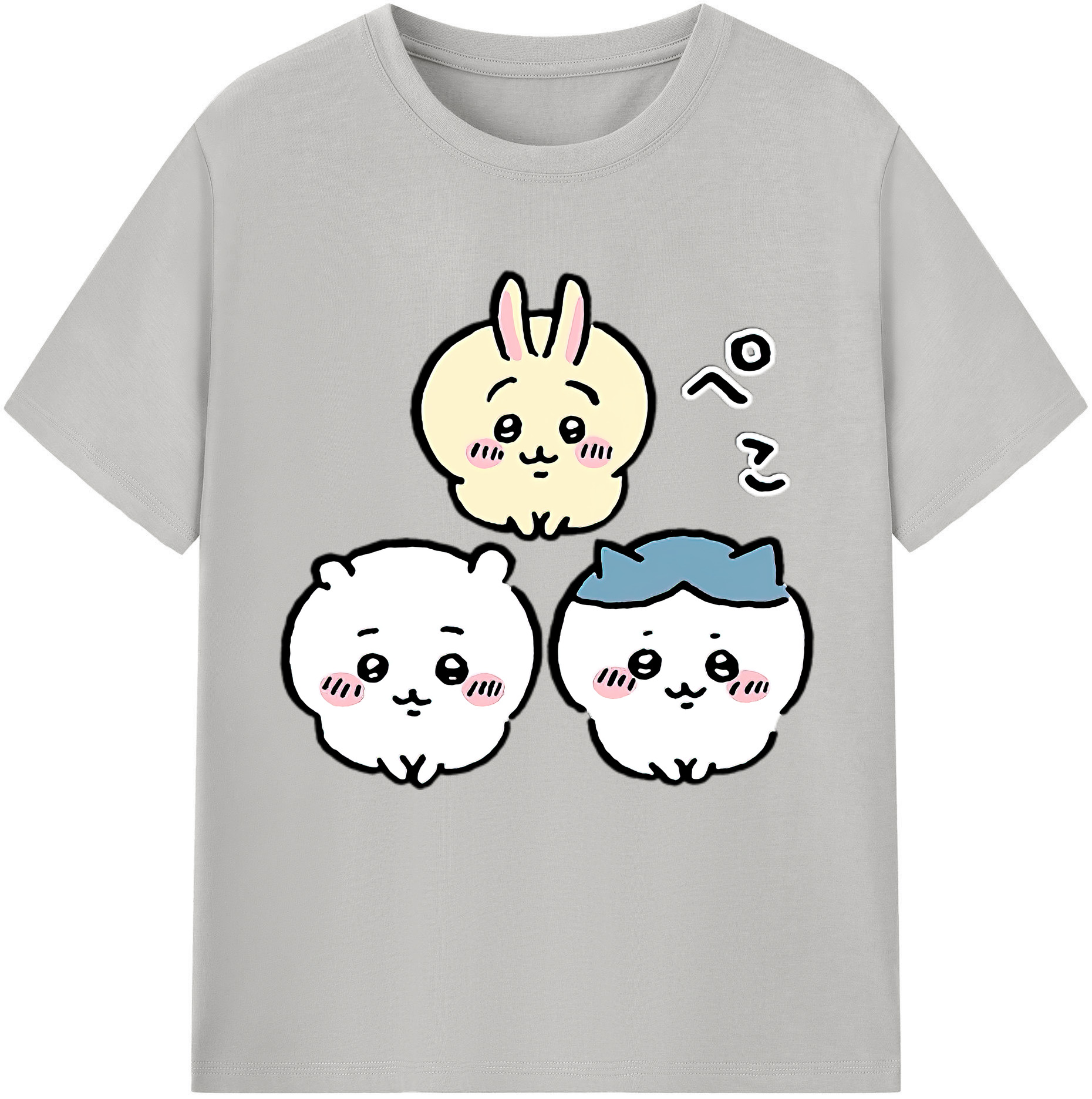 （画像用） ちいかわ うさぎ Chii-kawa usagi 綿100％半袖Tシャツ（フロントプリント）