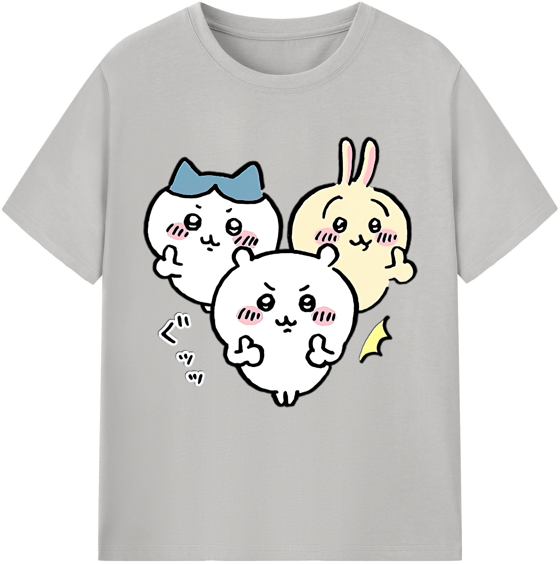 （画像用） ちいかわ うさぎ Chii-kawa usagi 綿100％半袖Tシャツ（フロントプリント）
