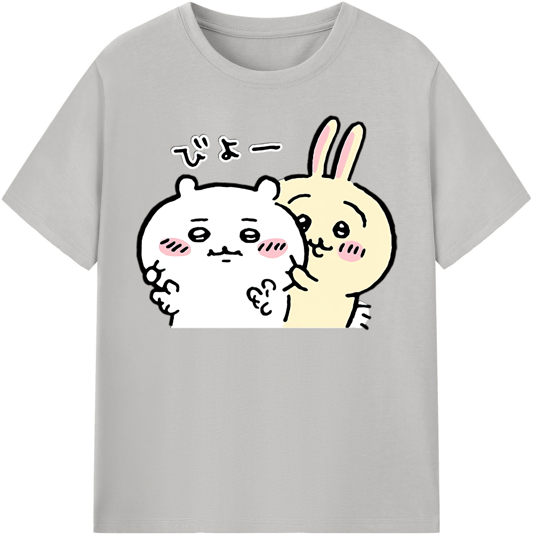 （画像用） ちいかわ うさぎ Chii-kawa usagi 綿100％半袖Tシャツ（フロントプリント）